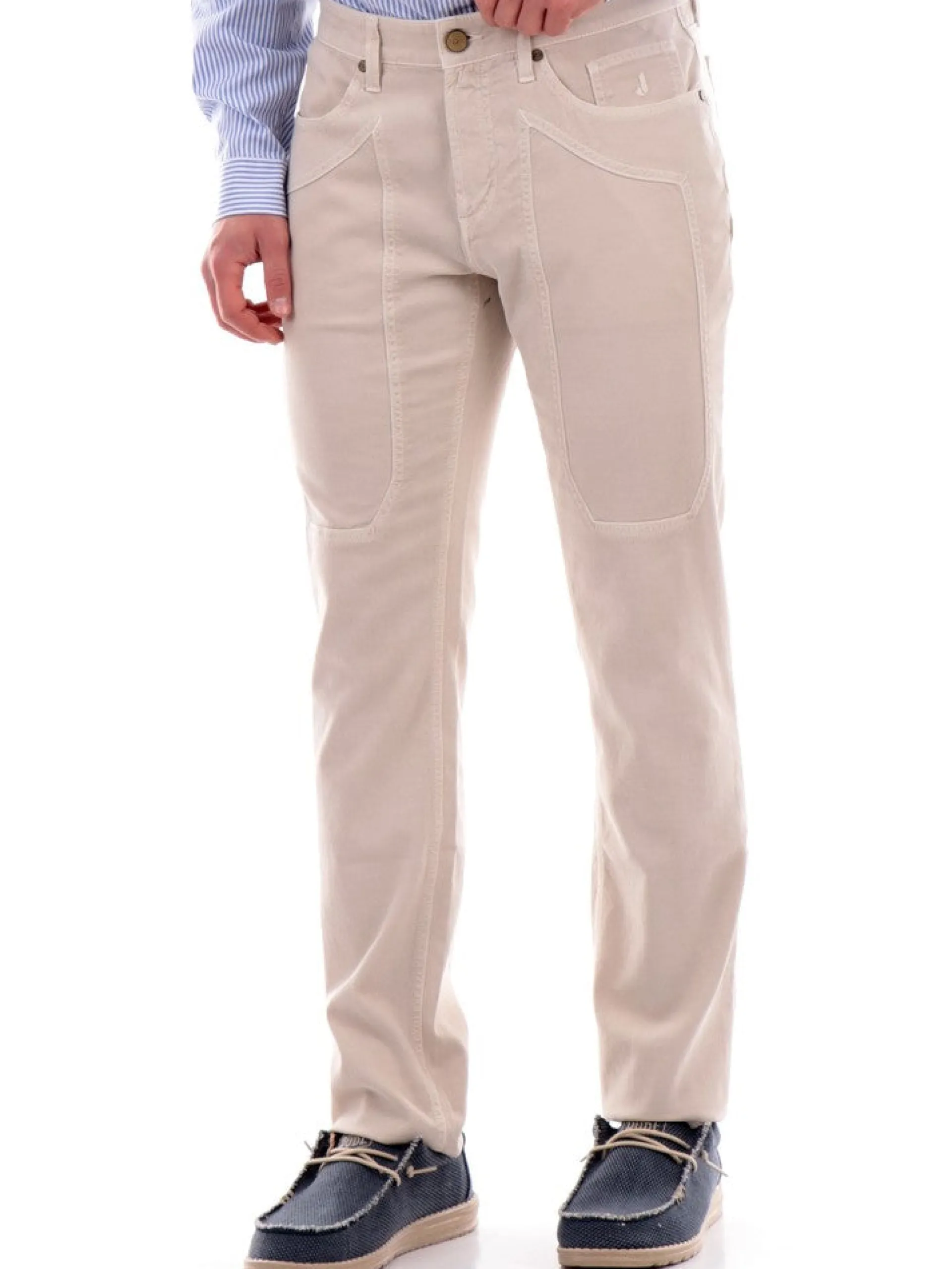 JECKERSON Pantaloni*Pantaloni jeans beige da uomo John UPPA077NIDO001