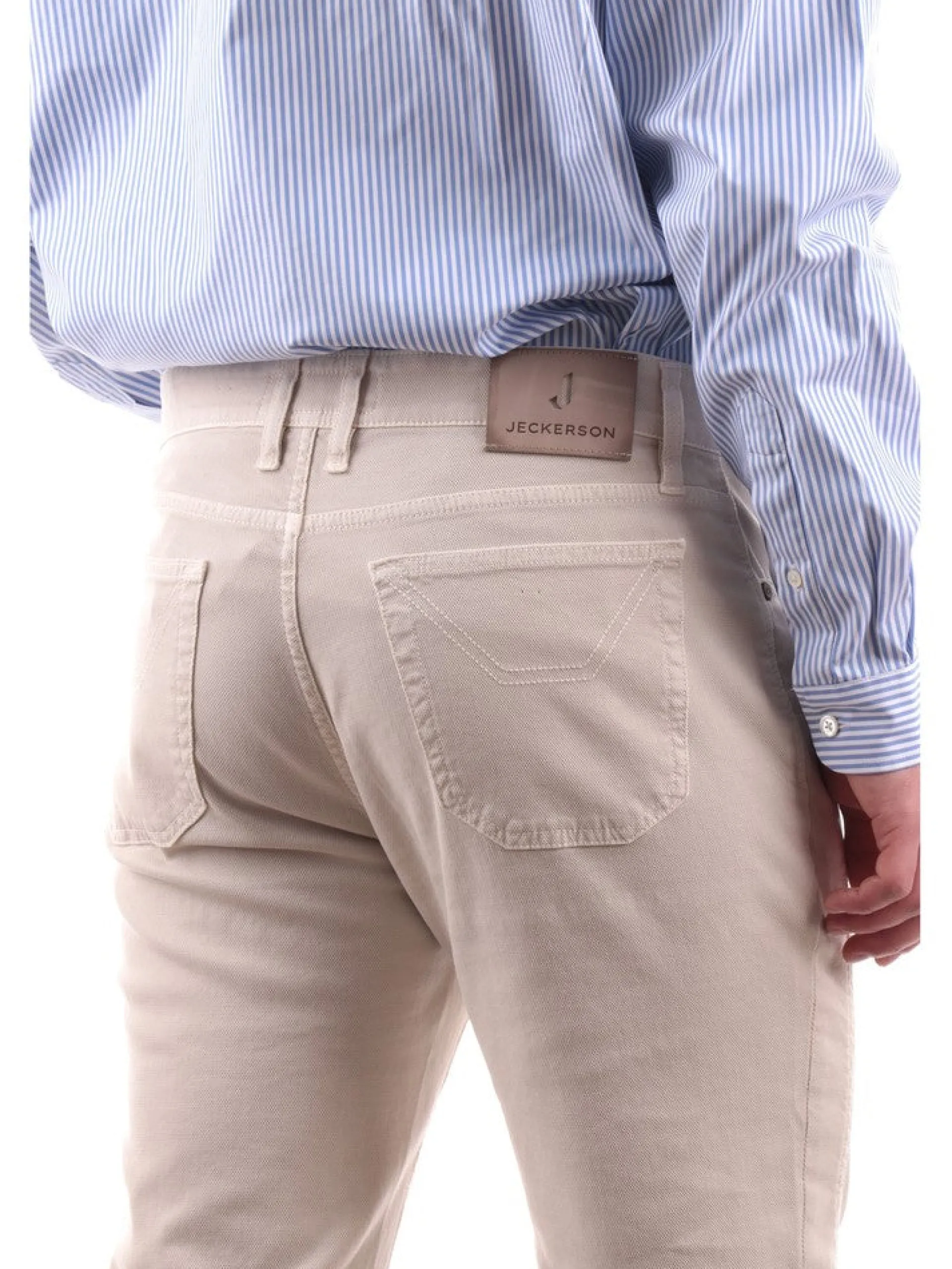 JECKERSON Pantaloni*Pantaloni jeans beige da uomo John UPPA077NIDO001