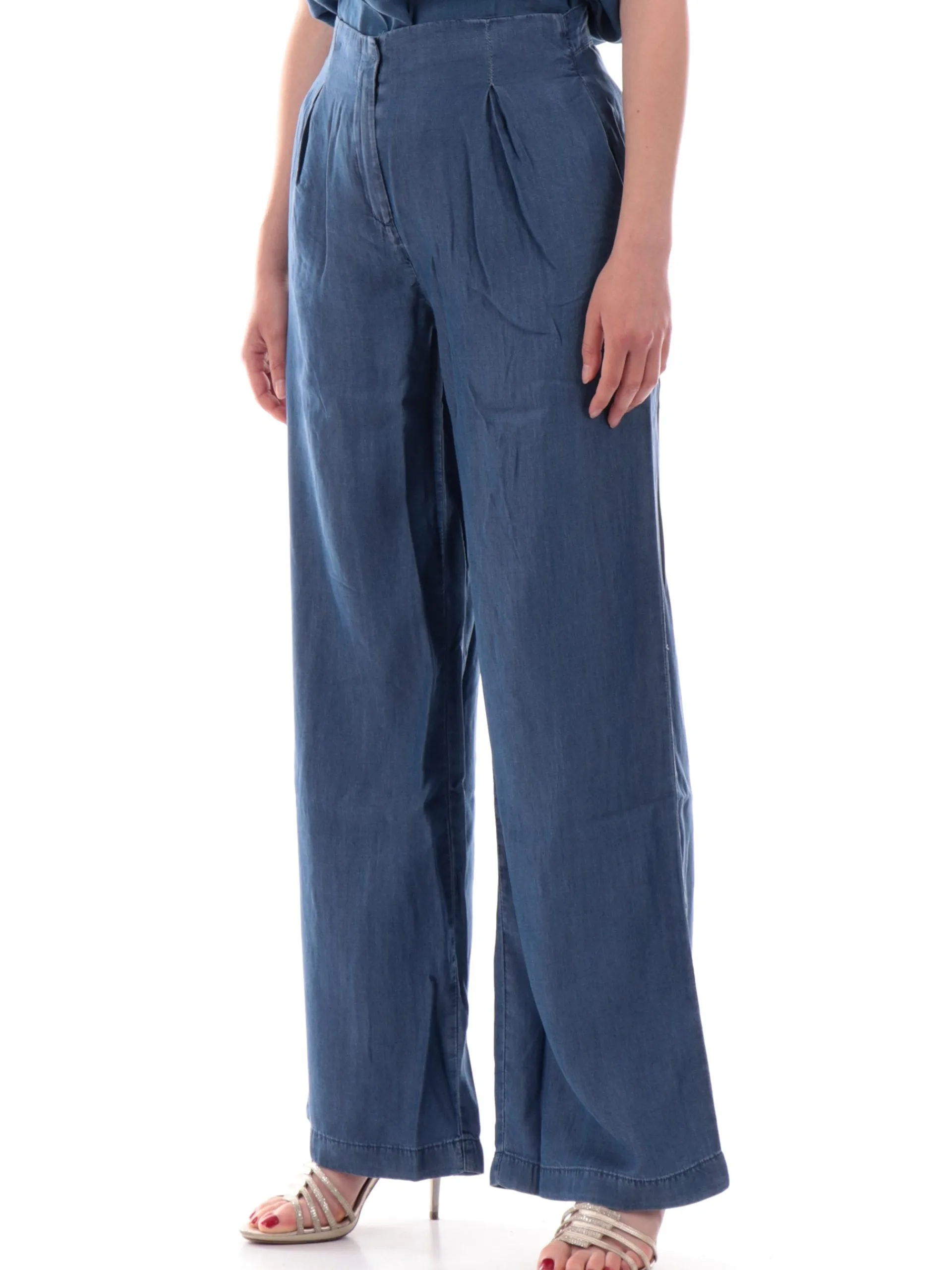 TIFFOSI Pantaloni*Pantaloni Jeans palazzo da donna a vita alta con elastico