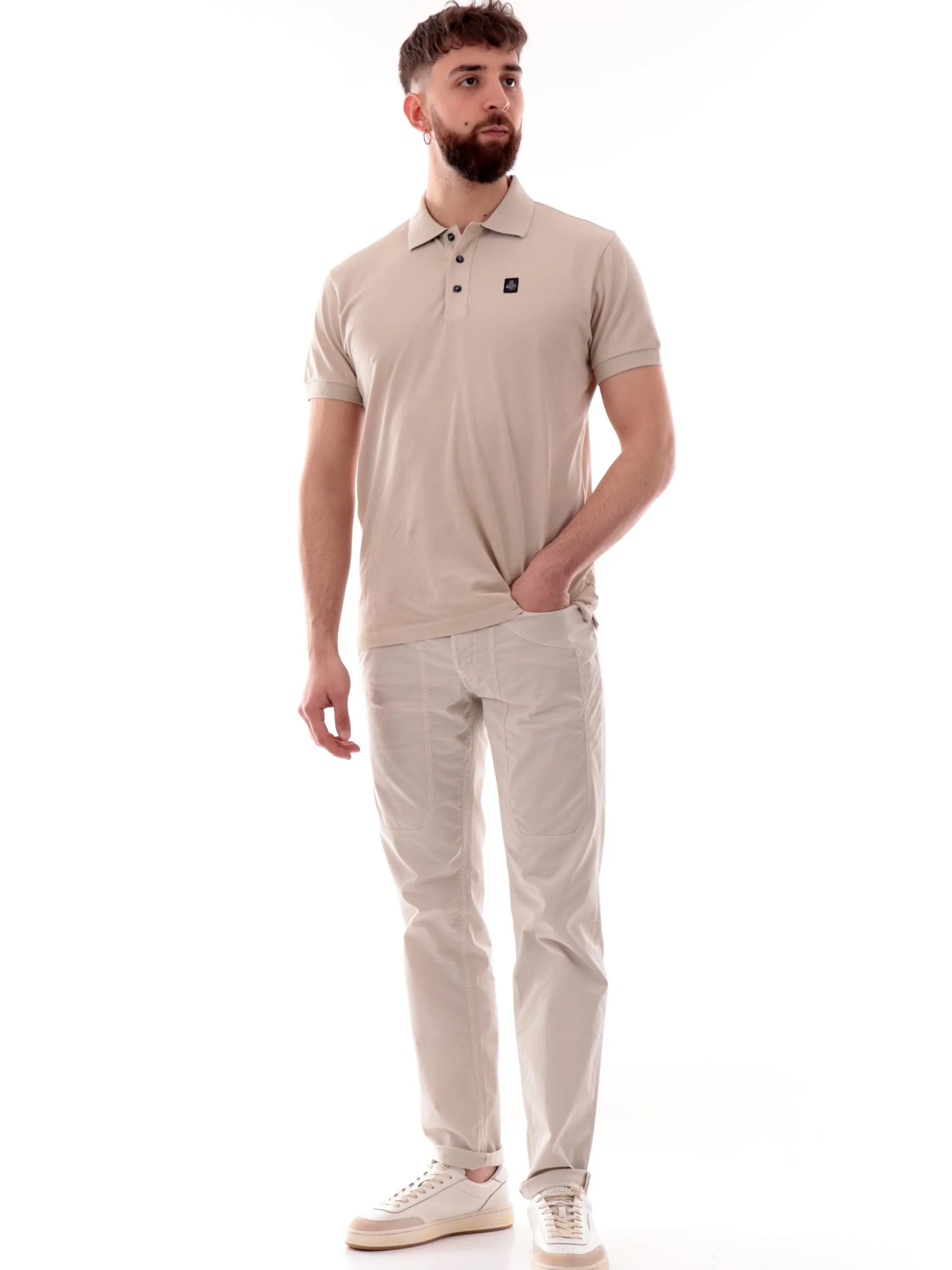 JECKERSON Pantaloni*Pantaloni John beige da uomo Slim con toppe UPPA077GABA012