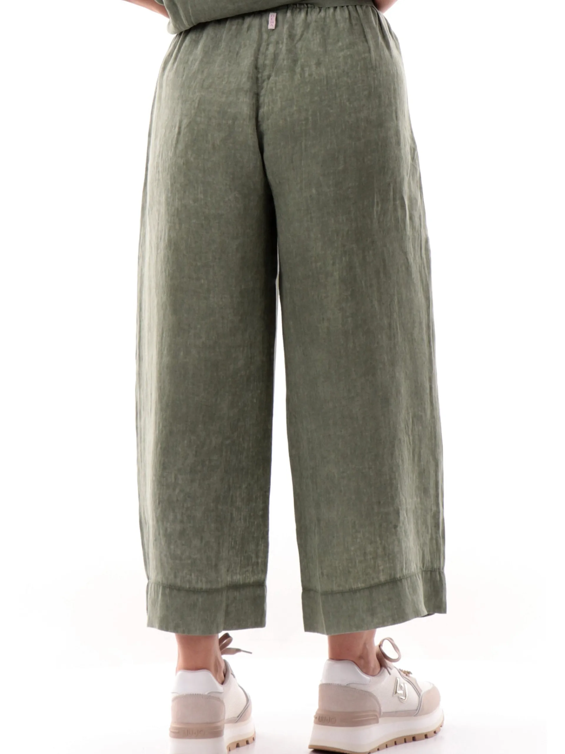 DEHA Pantaloni*Pantaloni lino verdi da donna D22416