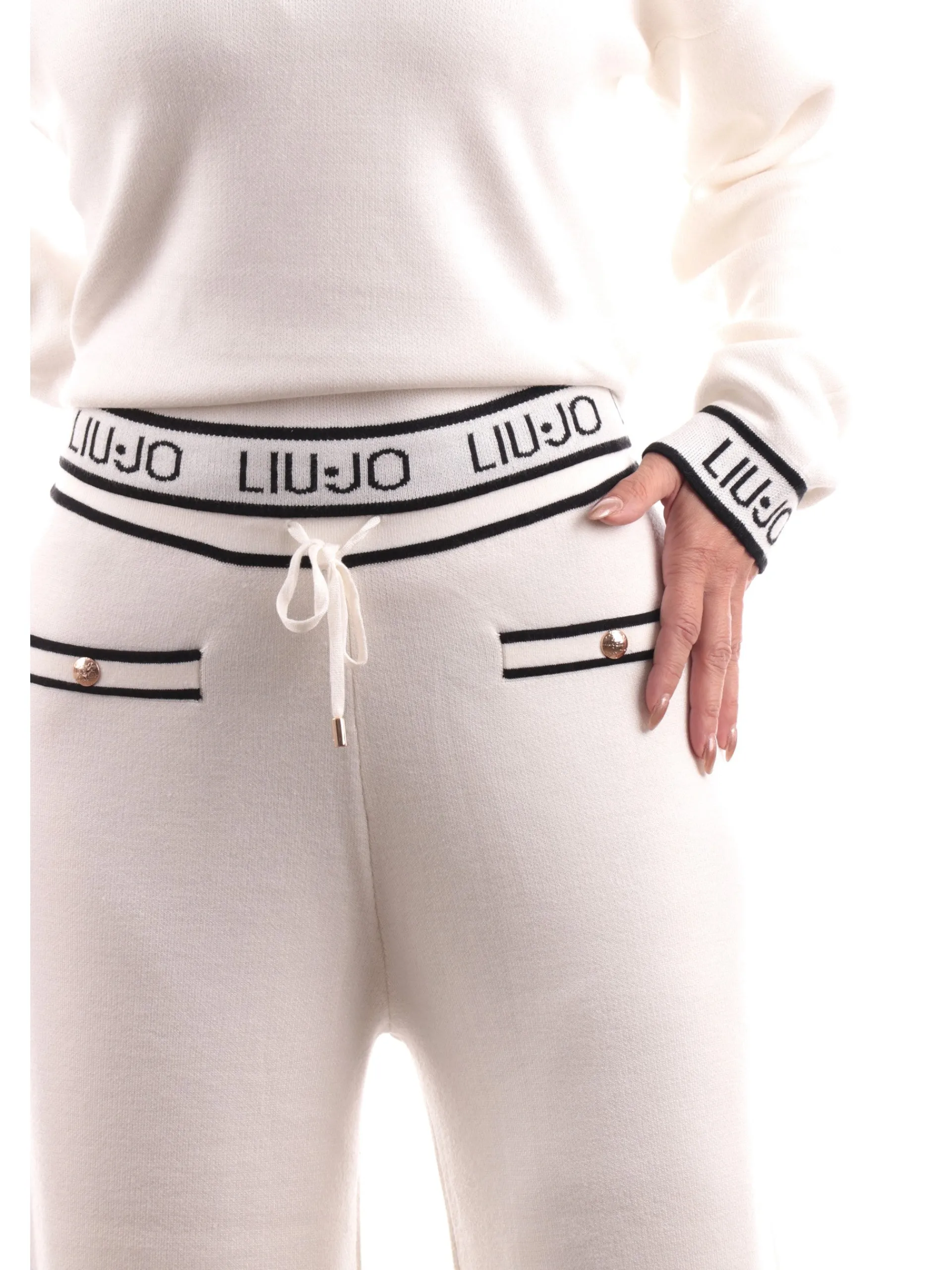 LIU JO SPORT Pantaloni*Pantaloni Liu Jo bianchi da donna a palazzo in maglia TF4048MS59L