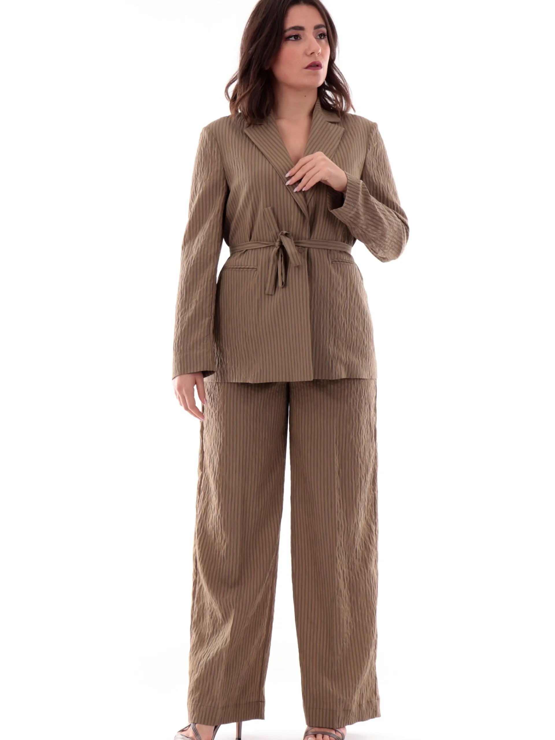 LIU JO MILANO Pantaloni*Pantaloni Liu Jo Flare verdi da donna a righe WA5399T4305