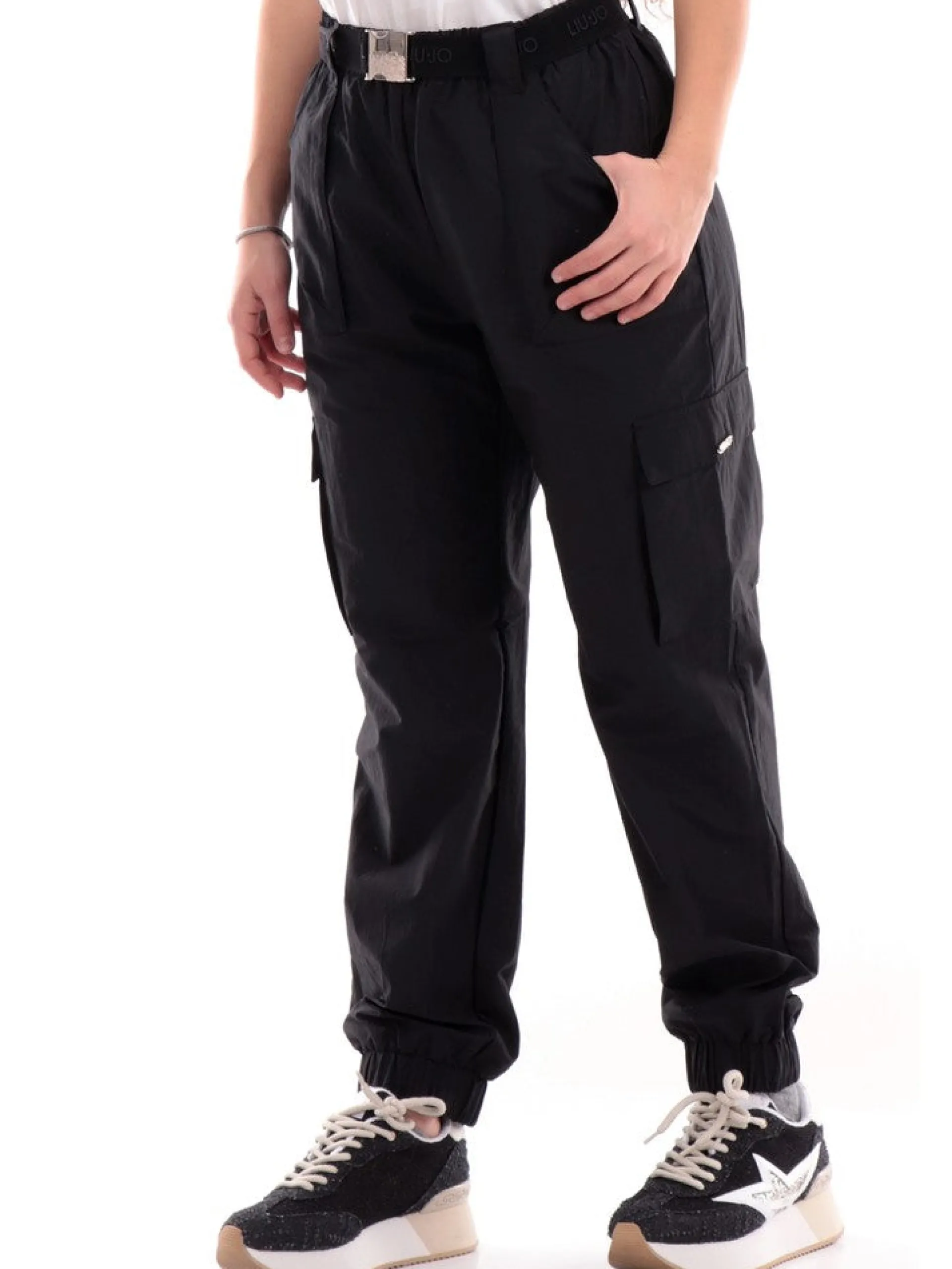 LIU JO SPORT Pantaloni*Pantaloni Liu Jo Neri da Donna con cintura logata TA4198T3767