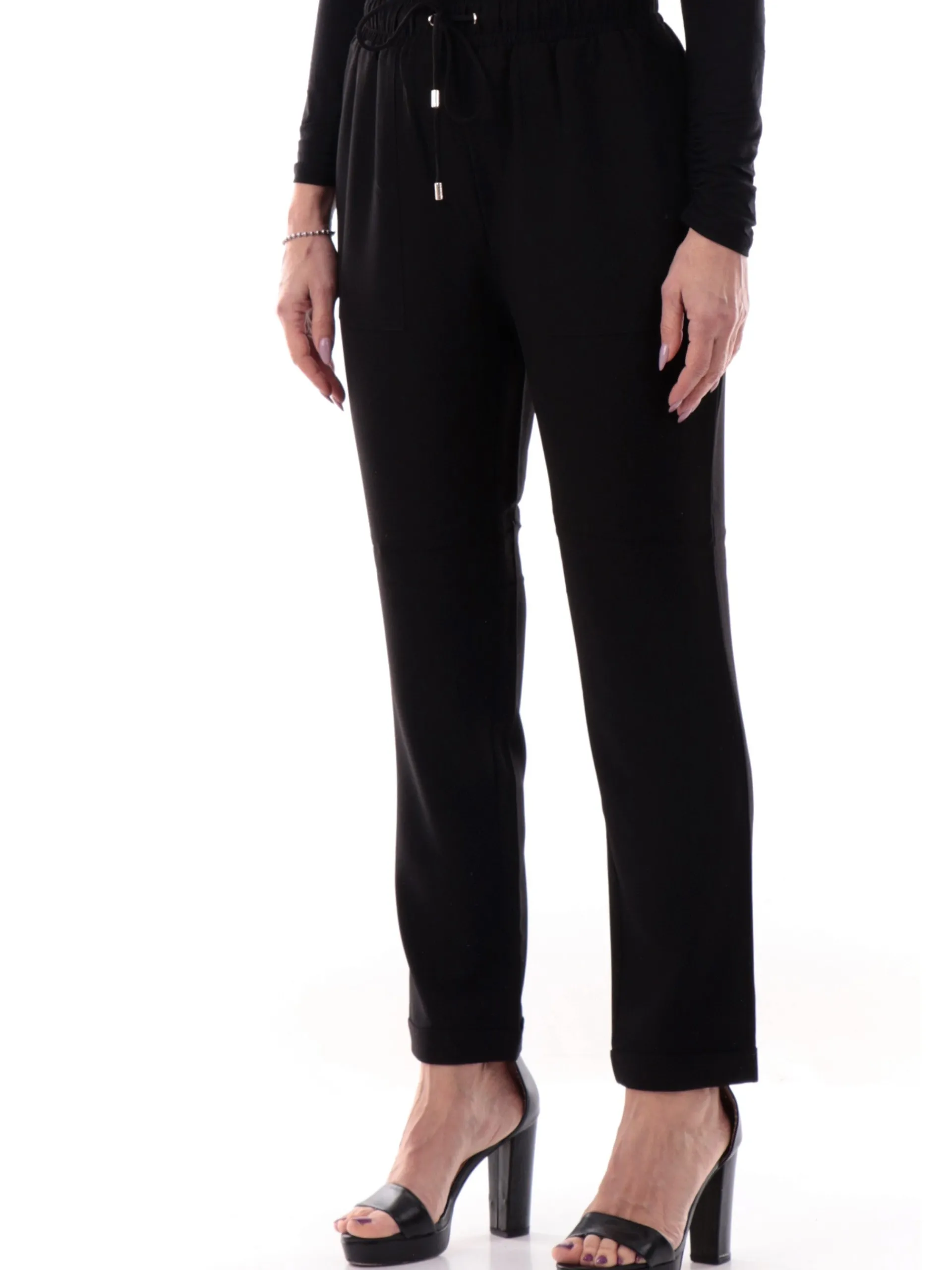 LIU JO SPORT Pantaloni*Pantaloni Liu Jo neri da donna fondo con risvolto TA5140TS423
