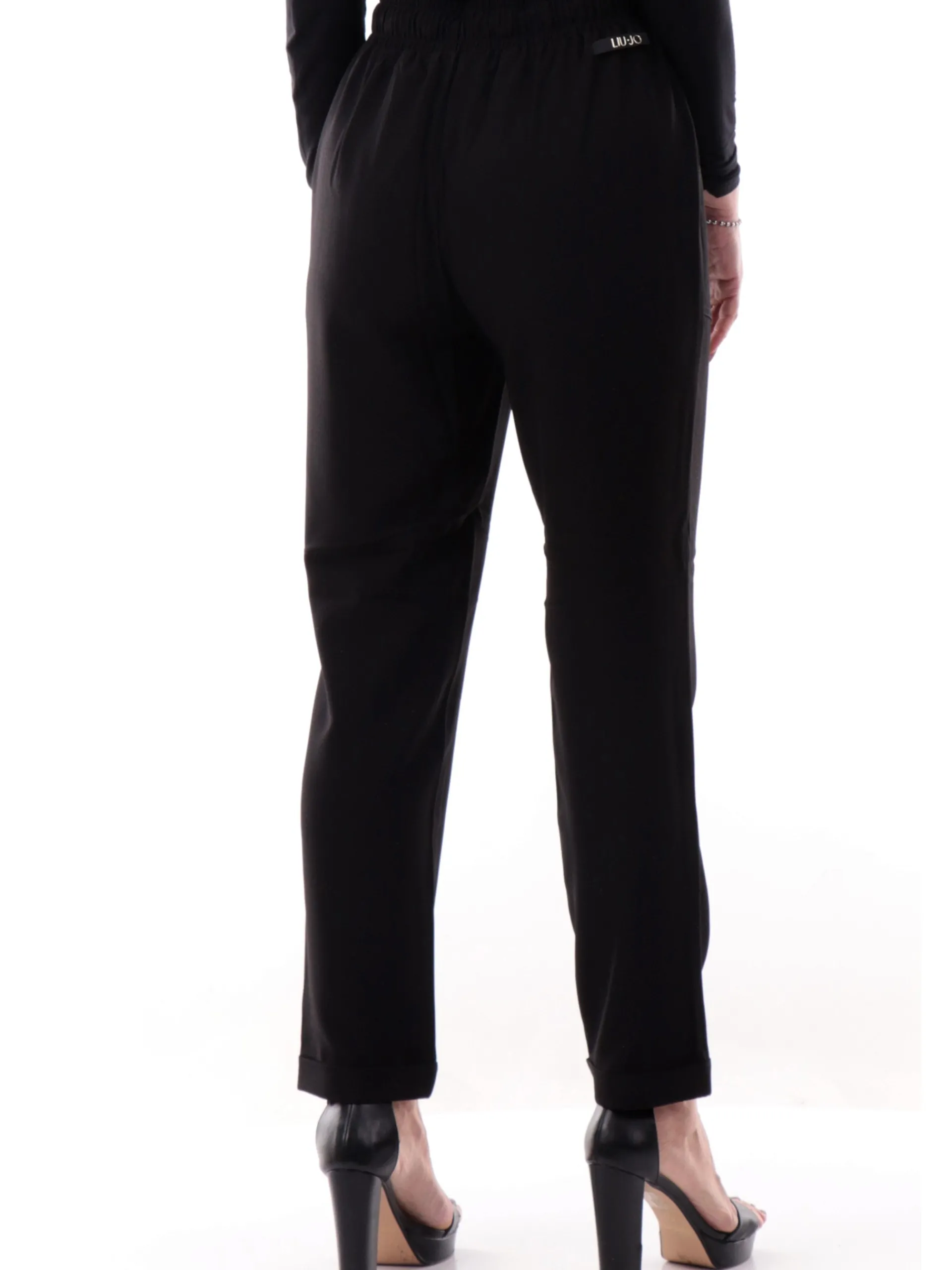 LIU JO SPORT Pantaloni*Pantaloni Liu Jo neri da donna fondo con risvolto TA5140TS423