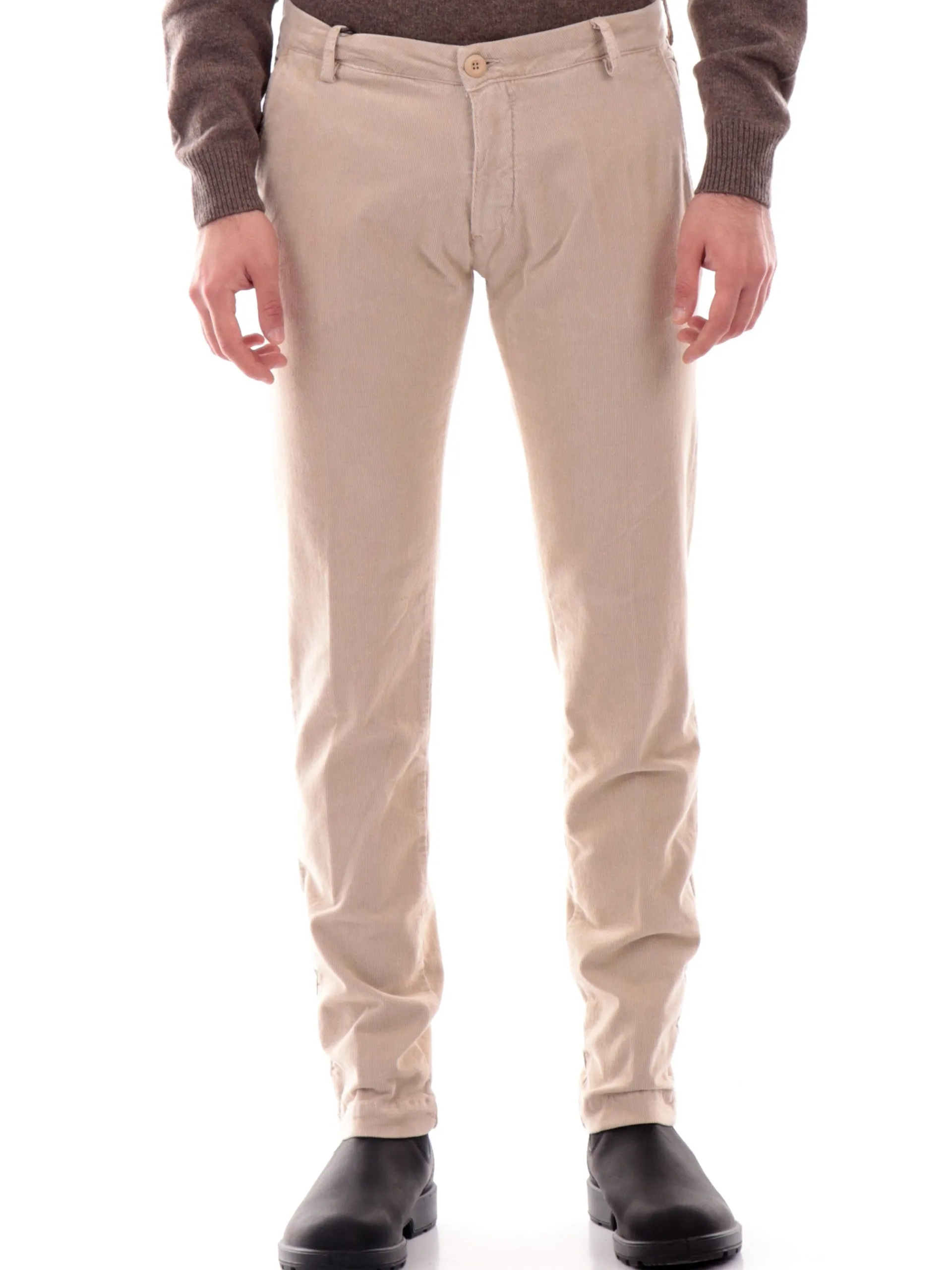 MODFITTERS Pantaloni*Pantaloni beige da uomo in velluto CARNABYVELL