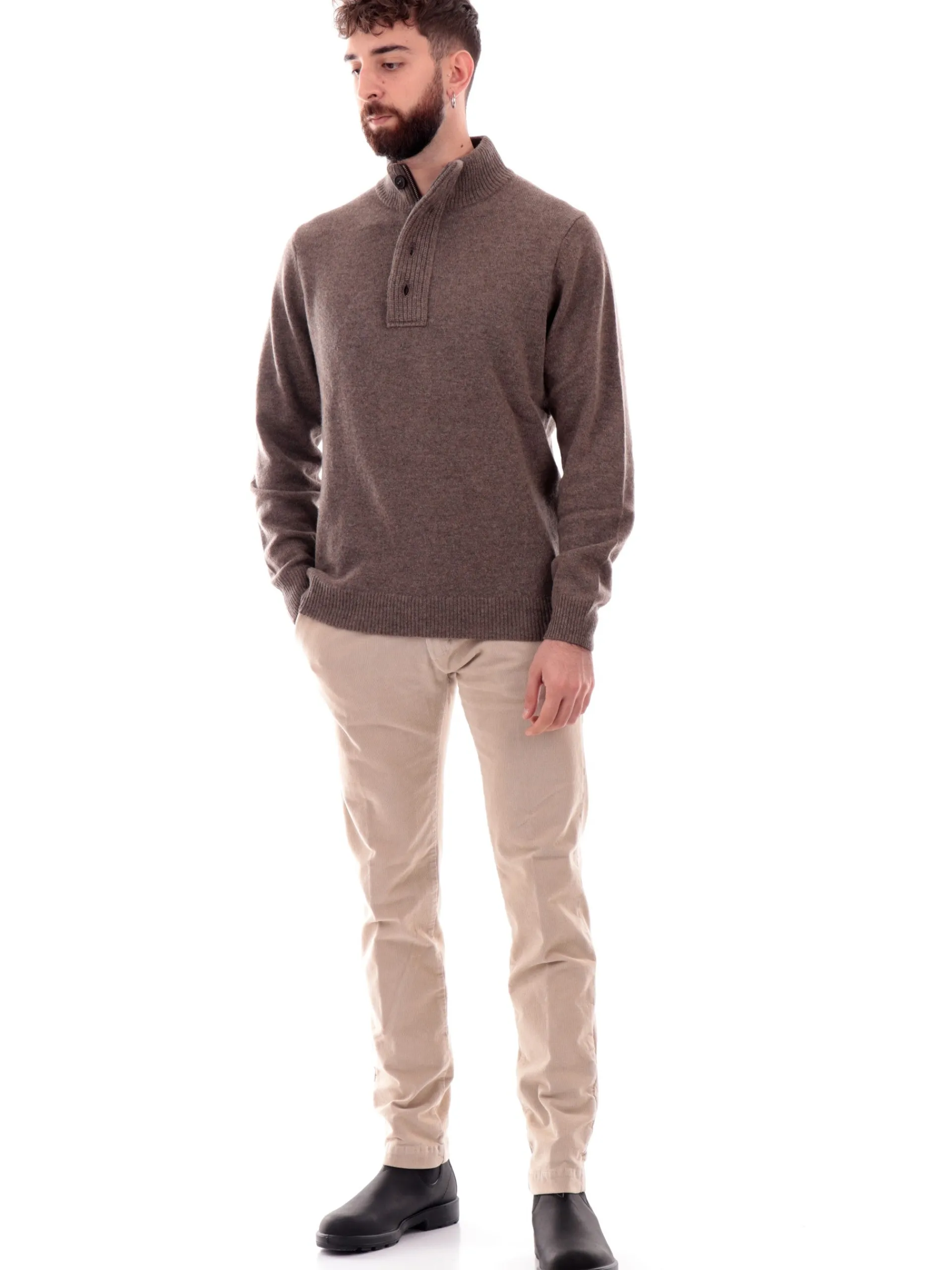 MODFITTERS Pantaloni*Pantaloni beige da uomo in velluto CARNABYVELL