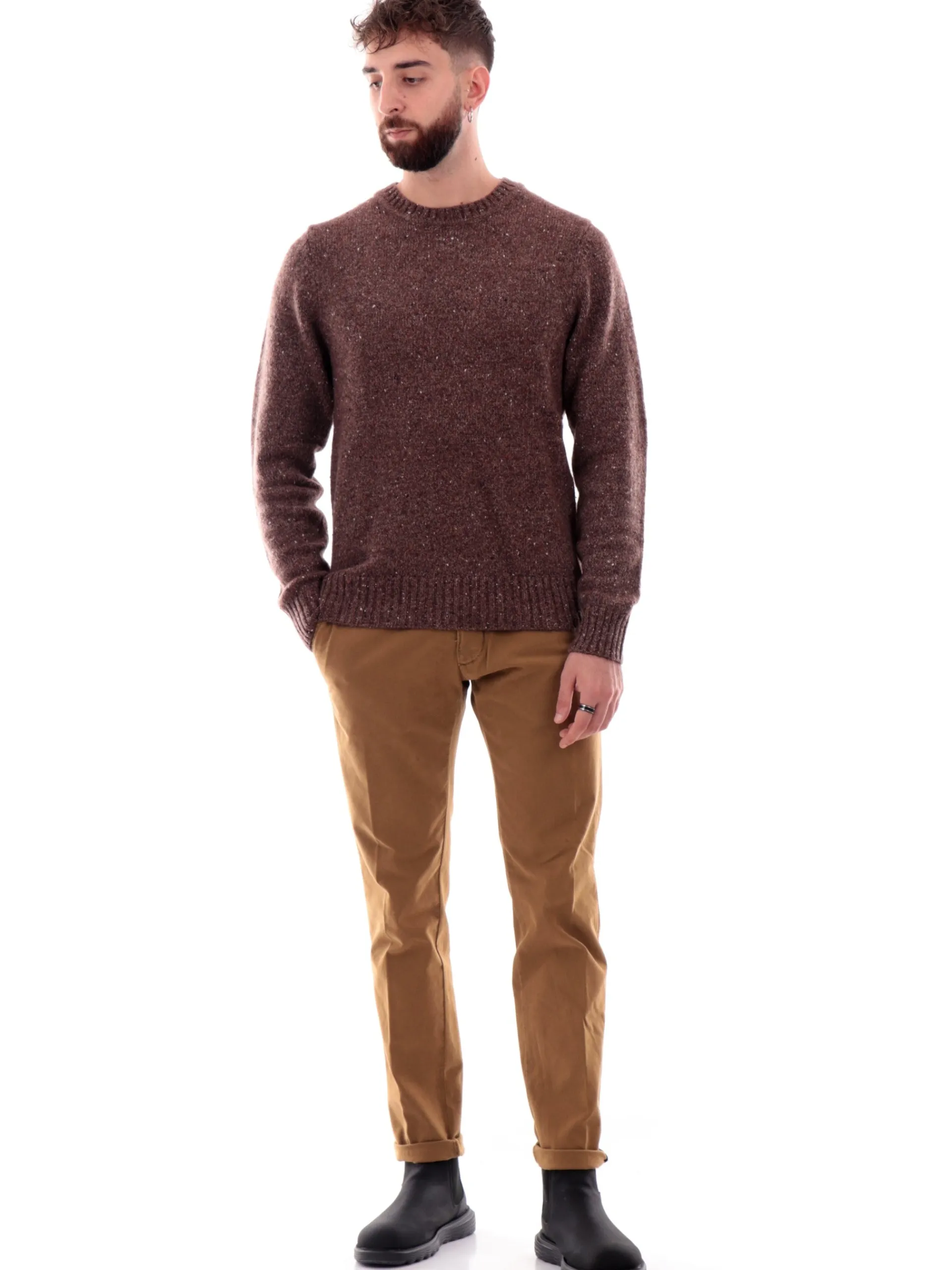 MODFITTERS Pantaloni*Pantaloni Carnaby marroni da uomo rigato CARNABYOLDB