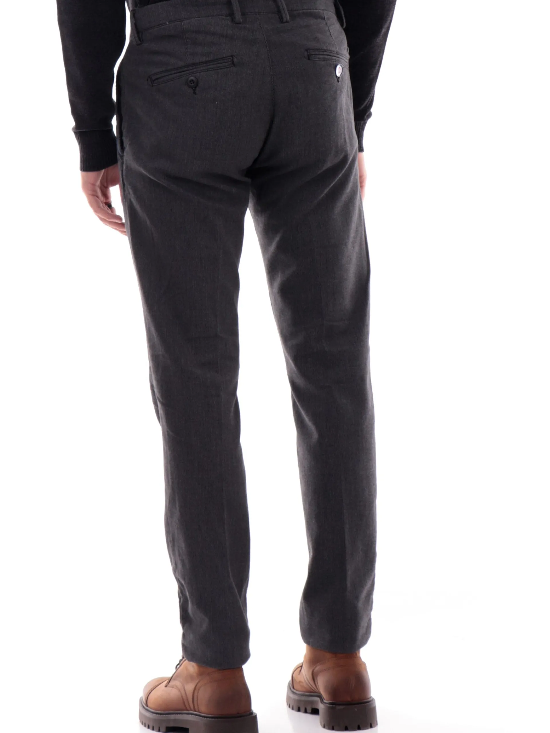 MODFITTERS Pantaloni*Pantaloni grigi da uomo Cotton Wool rigati CARNABYSOFY