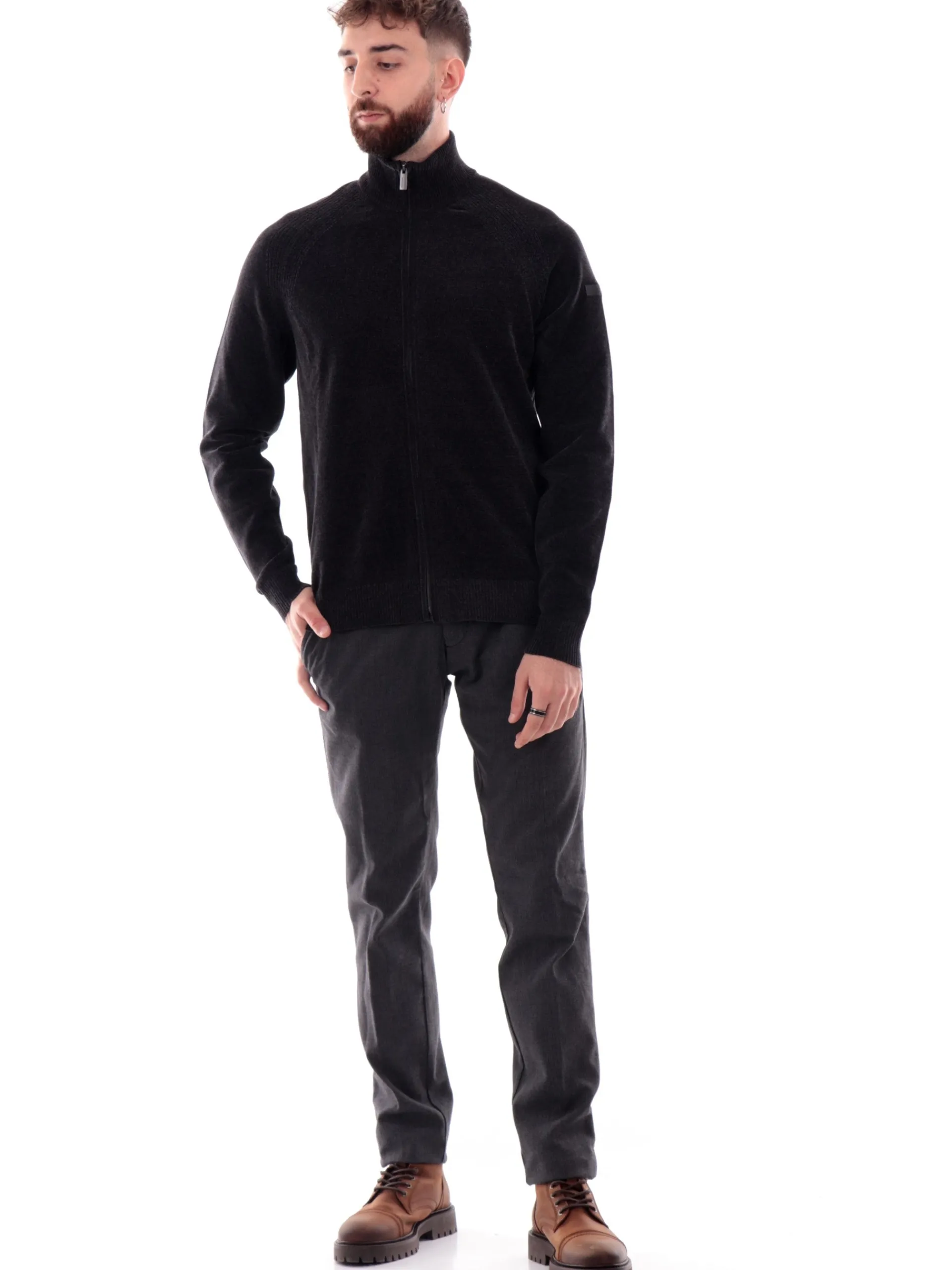 MODFITTERS Pantaloni*Pantaloni grigi da uomo Cotton Wool rigati CARNABYSOFY