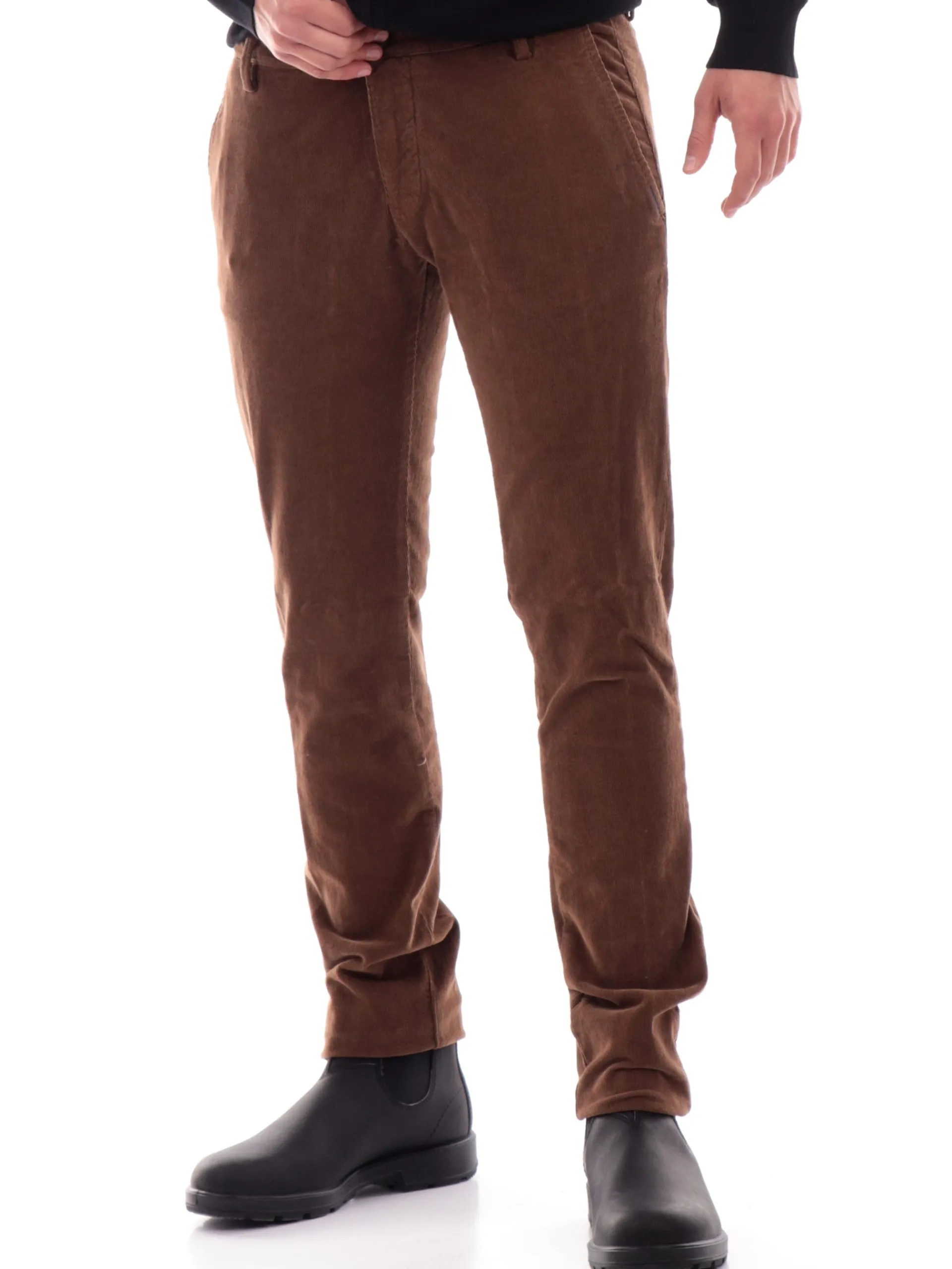 MODFITTERS Pantaloni*Pantaloni marroni da uomo in velluto CARNABYVELL