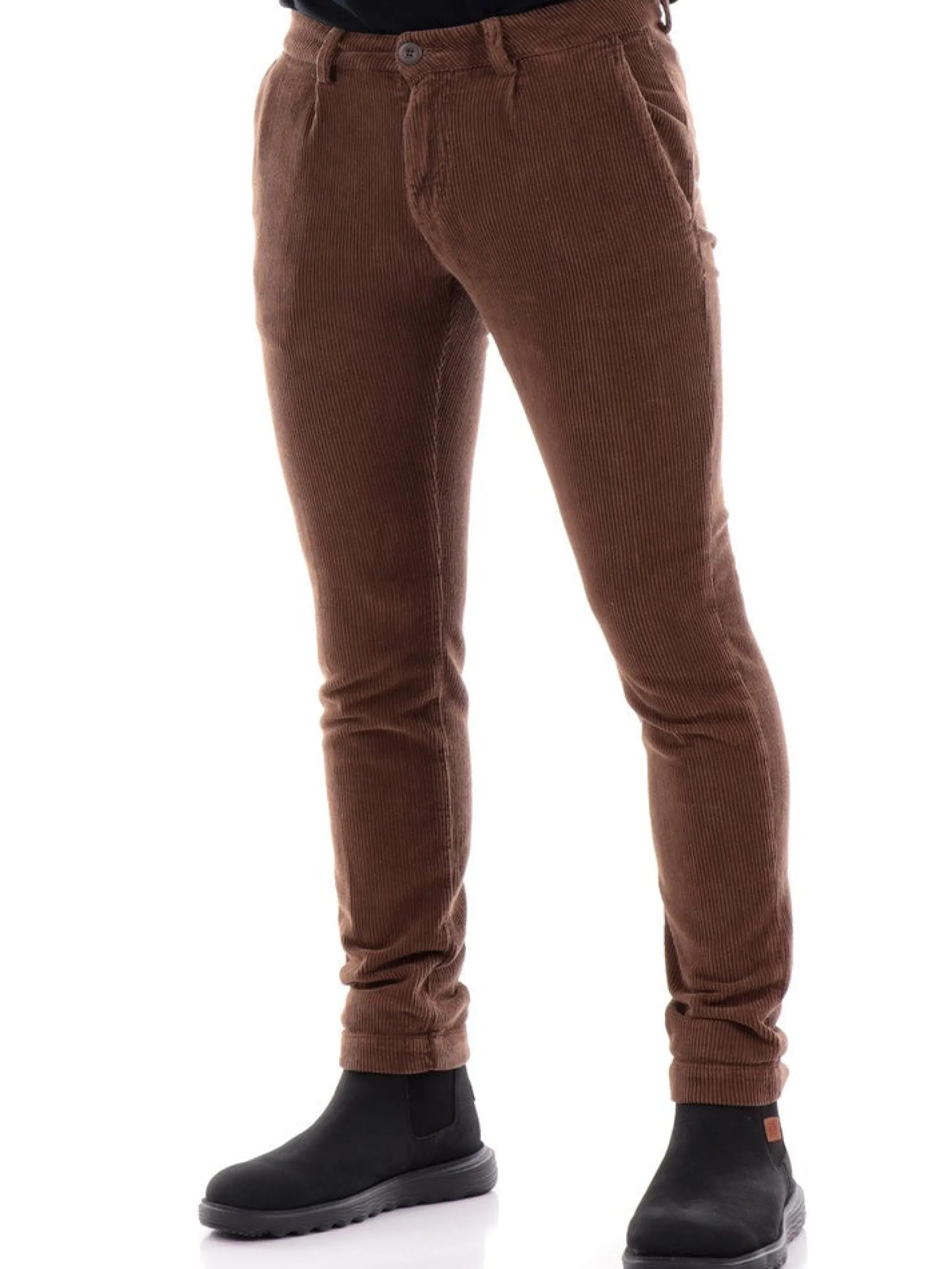 MODFITTERS Pantaloni*Pantaloni marroni da uomo in velluto PARKLANE500V