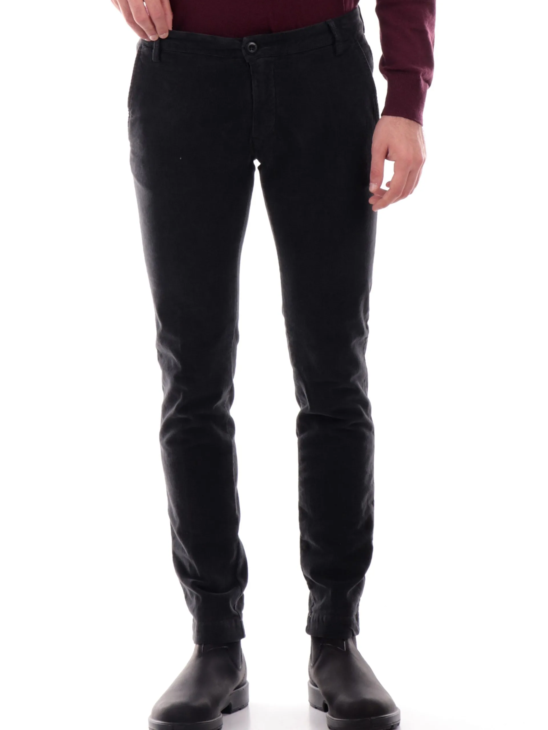 MODFITTERS Pantaloni*Pantaloni neri da uomo in velluto CARNABYVELL