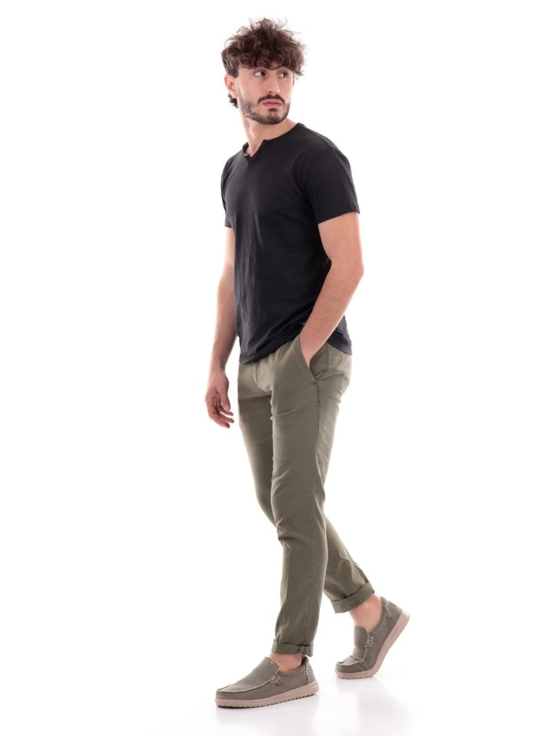 MODFITTERS Pantaloni*Pantaloni verdi militare da uomo PARKLANELINO