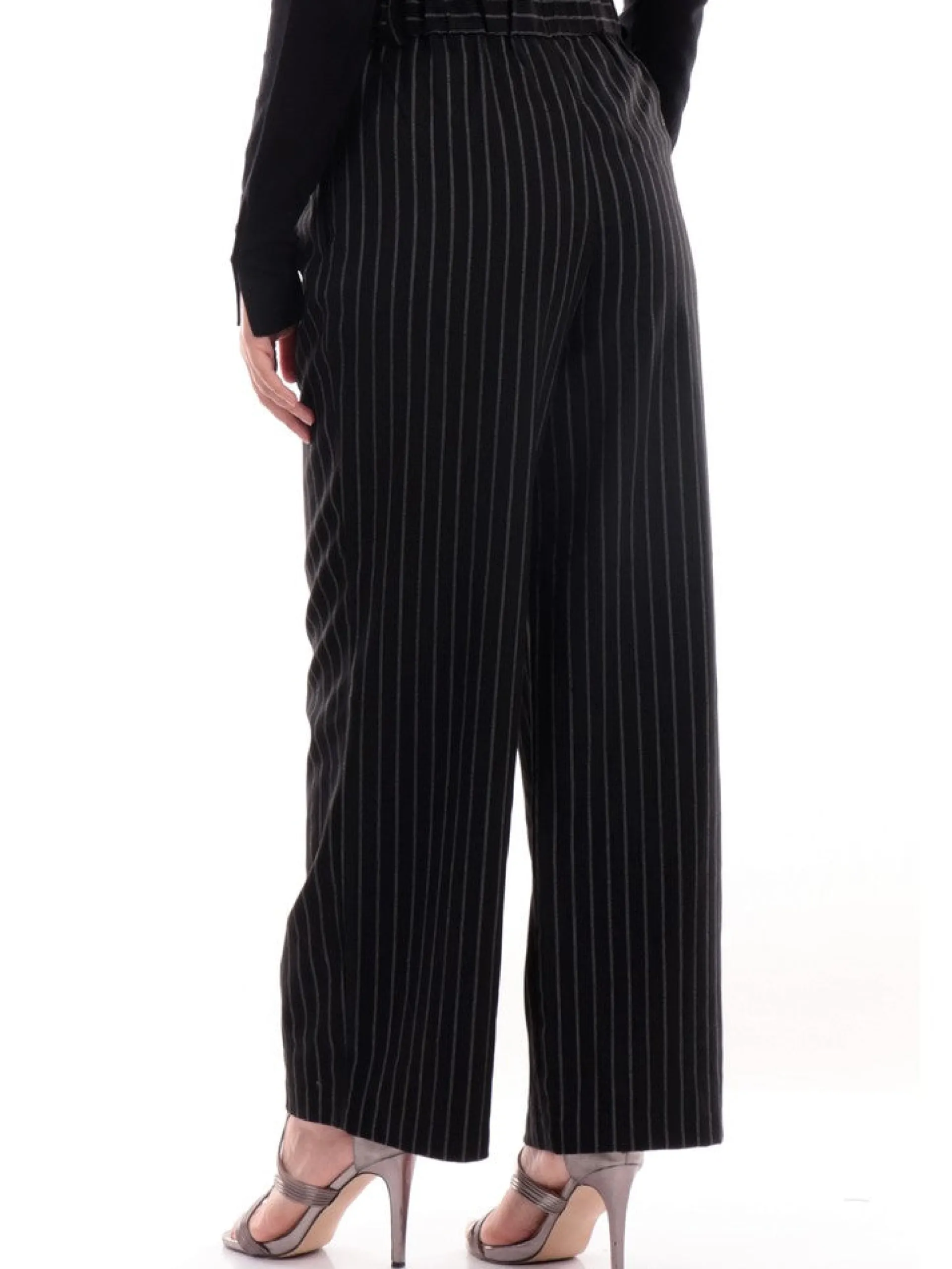 ONLY Pantaloni*Pantaloni neri da donna Pinstripe 15293947