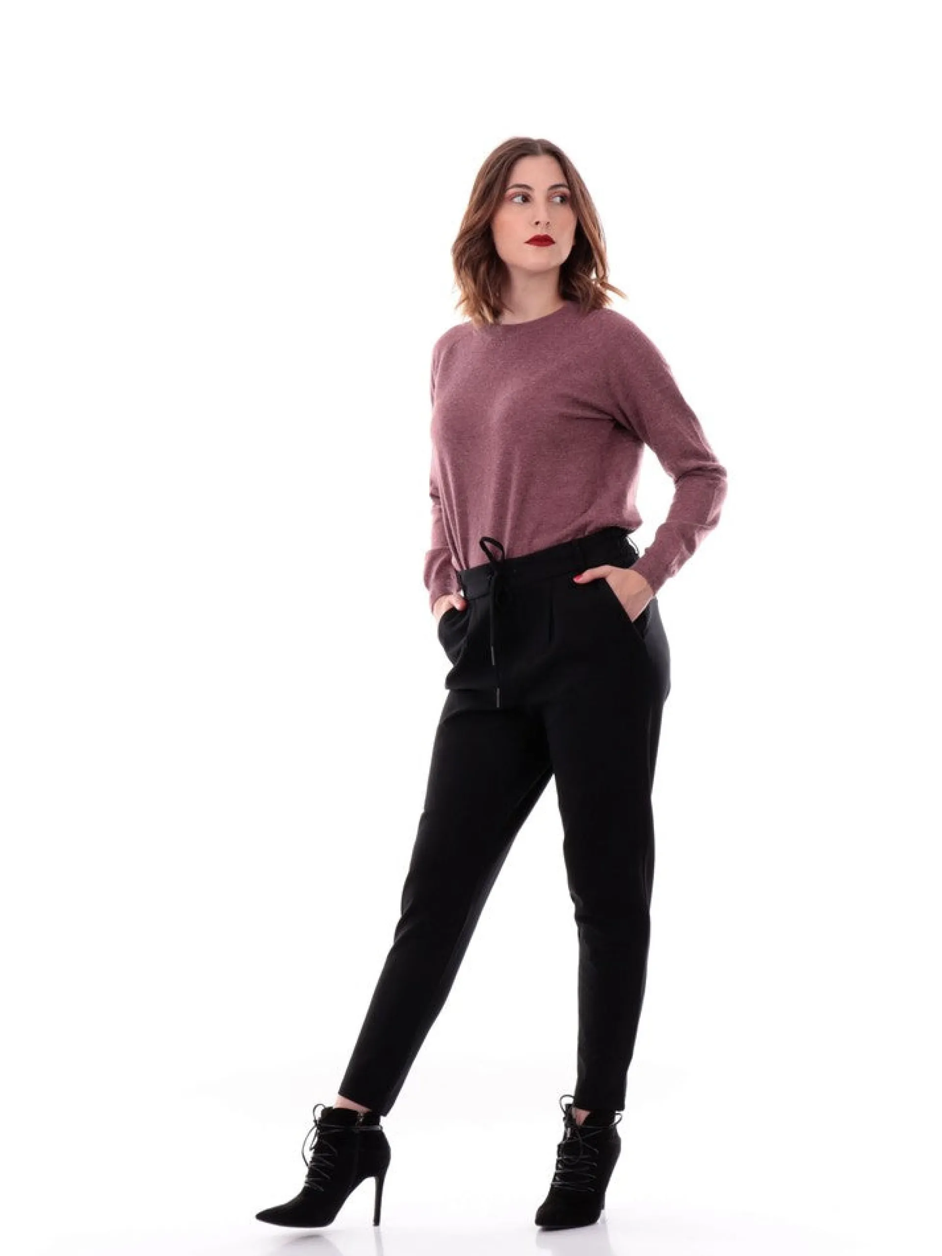 ONLY Pantaloni*Pantaloni neri da donna regolabili 15115847