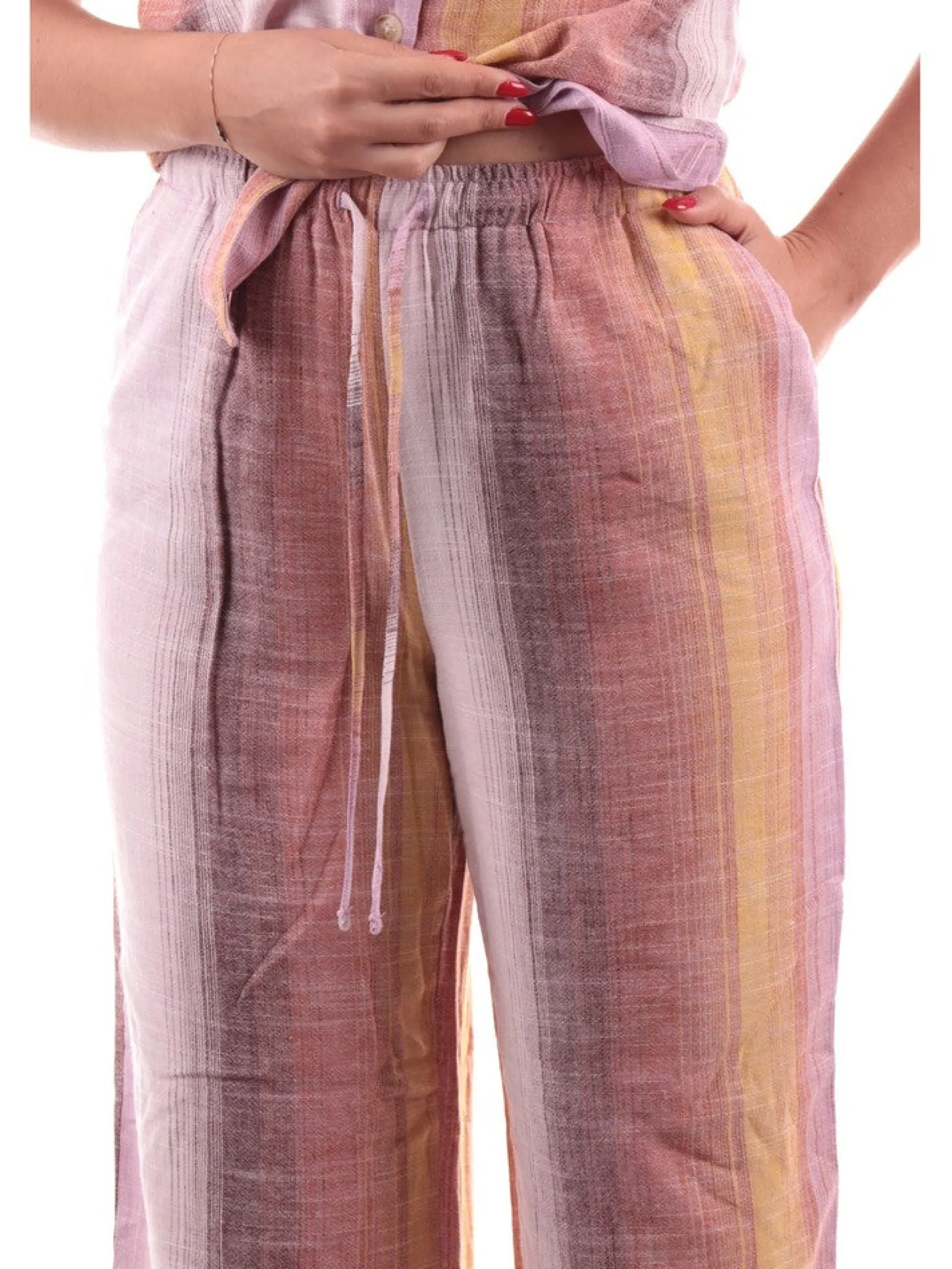 ONLY Pantaloni*Pantaloni Rosa da donna in lino 15322263