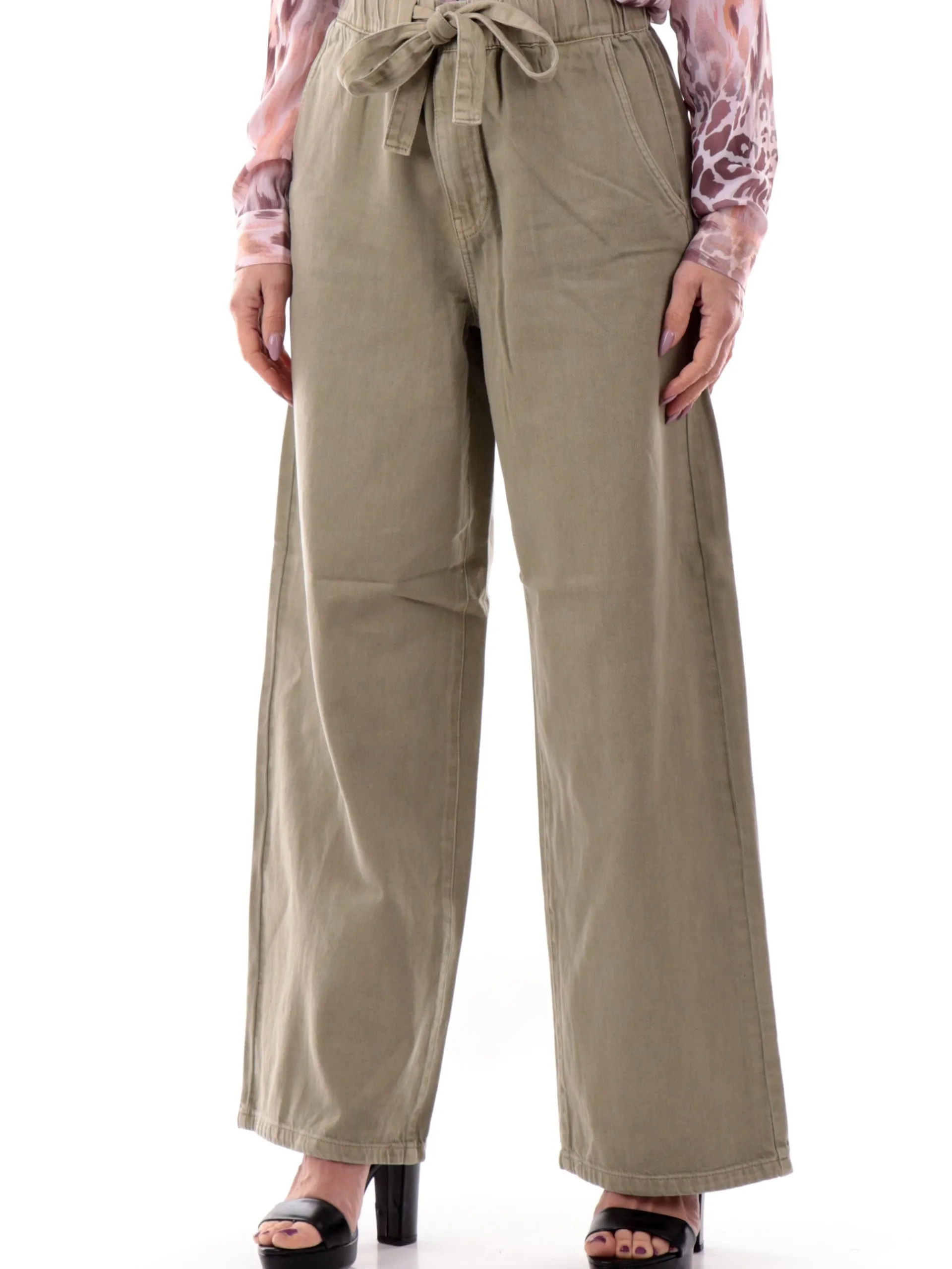 ONLY Pantaloni*Pantaloni verdi da donna a zampa Belt Wide 15340711