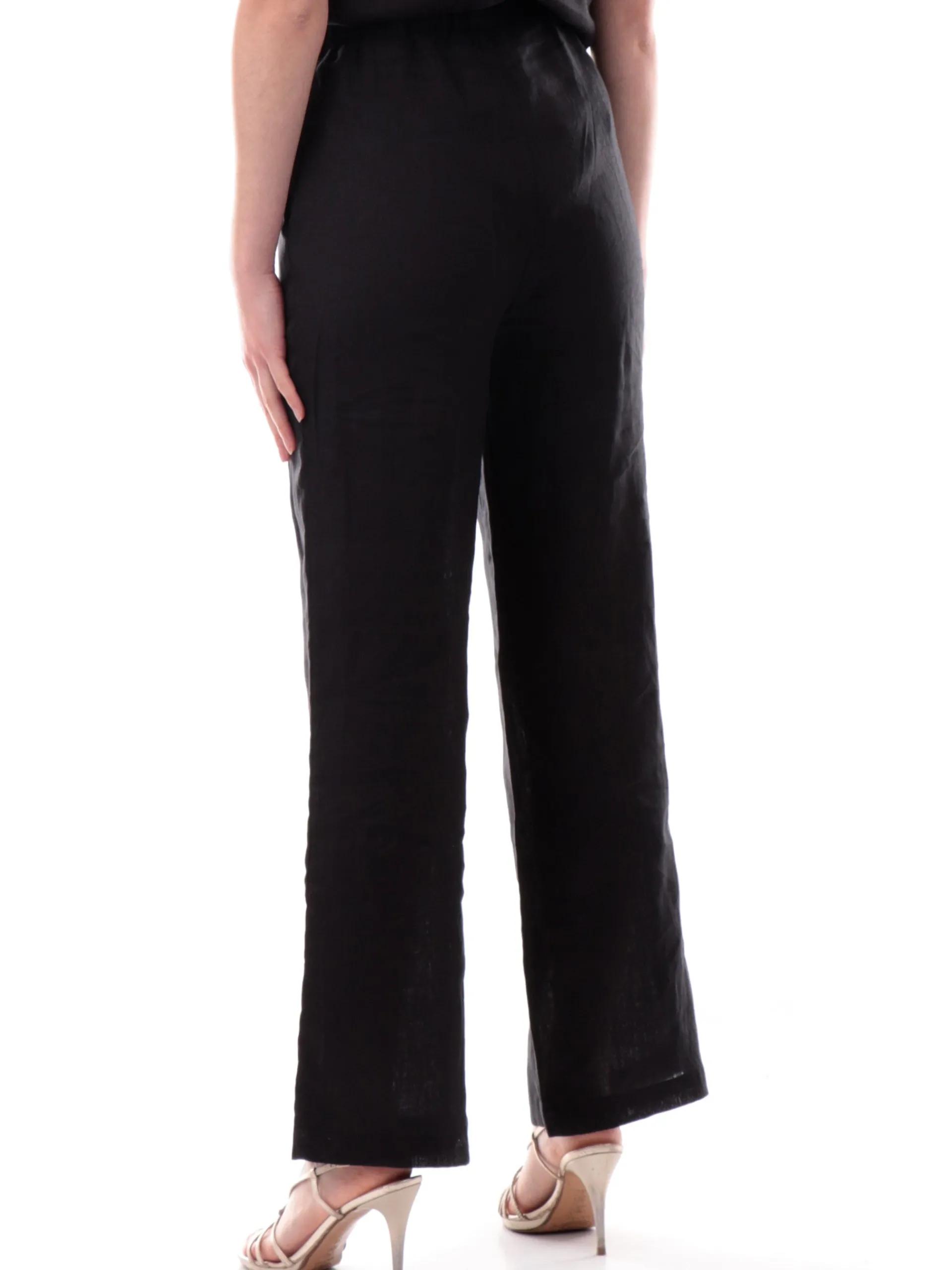 ANIS Pantaloni*Pantaloni palazzo lino neri da donna vestibilità morbida 251C1370