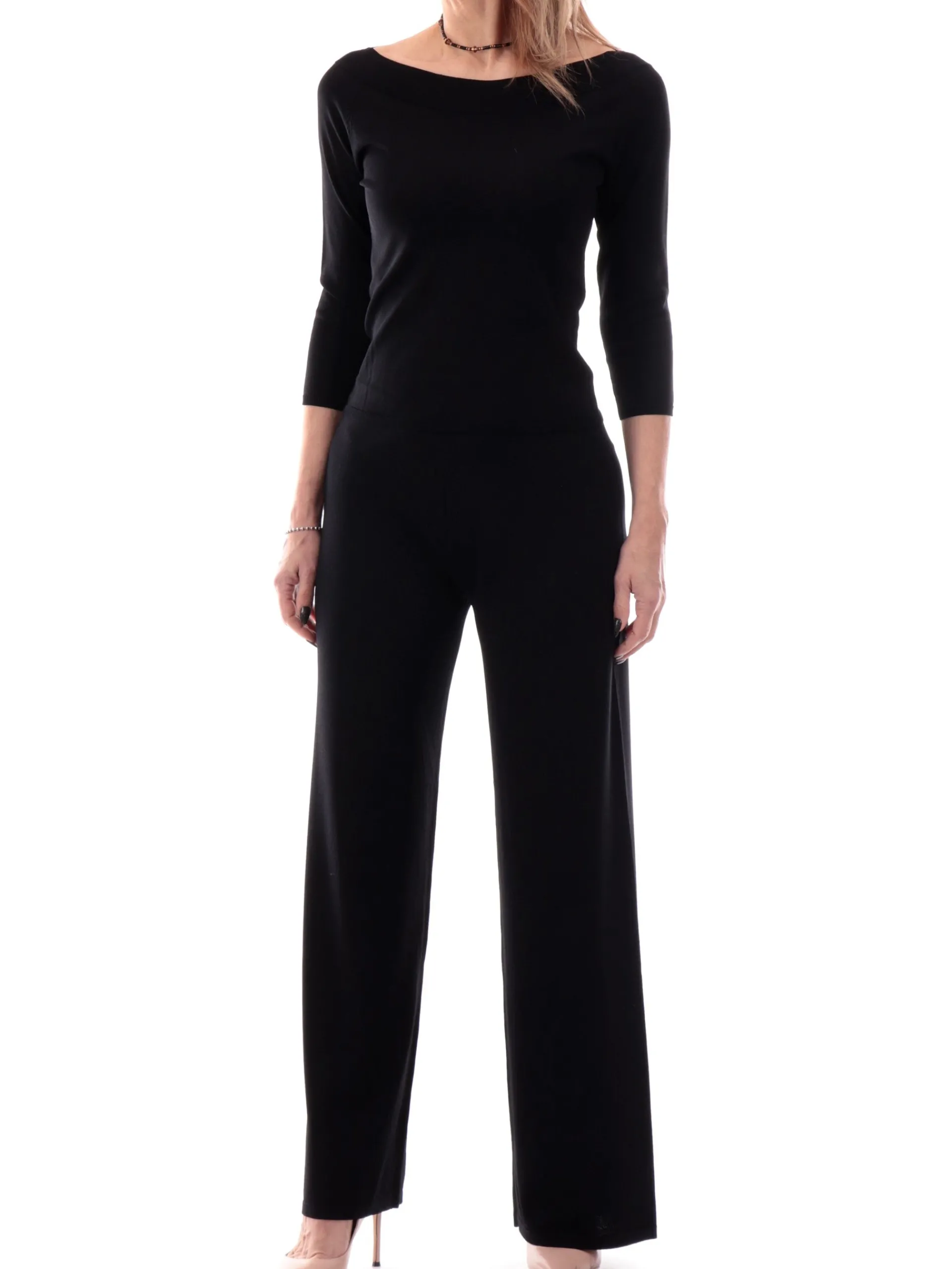 ANIS Pantaloni*Pantaloni palazzo neri da donna in viscosa 251W6026