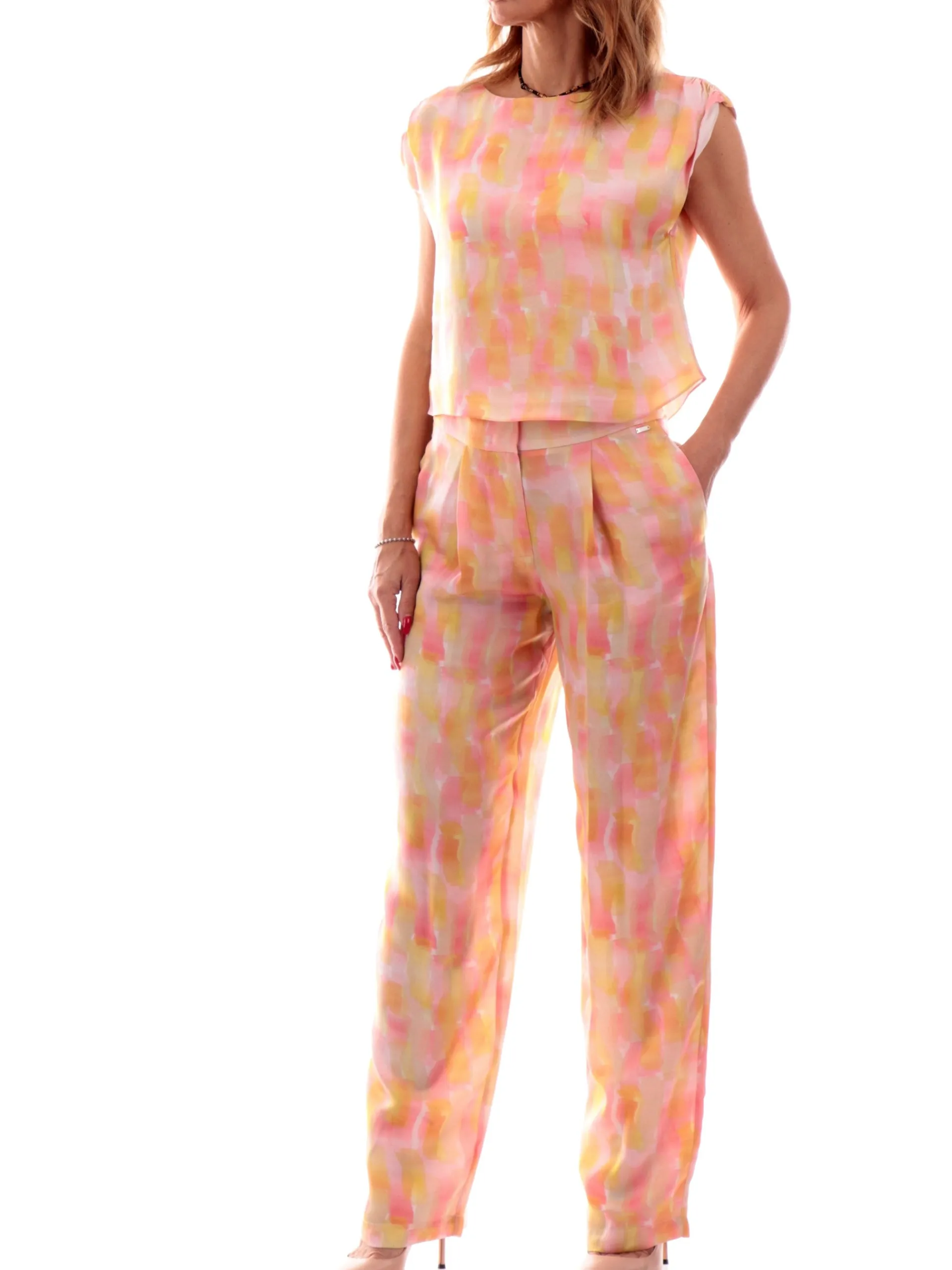 ARMANI EXCHANGE Pantaloni*Pantaloni palazzo AX multicolor da donna vita alta XW000487AF12743