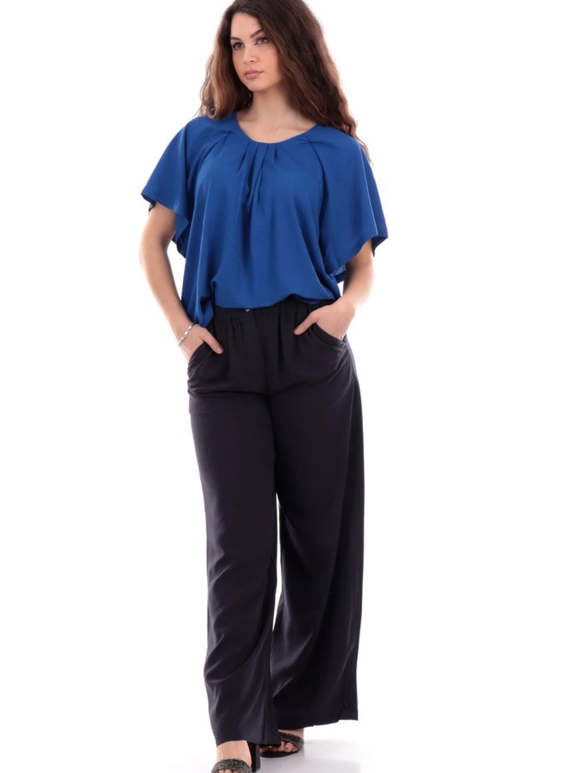 MOLLYBRACKEN Pantaloni*Pantaloni Palazzo Blu Molly Bracken Donna RV102ACE