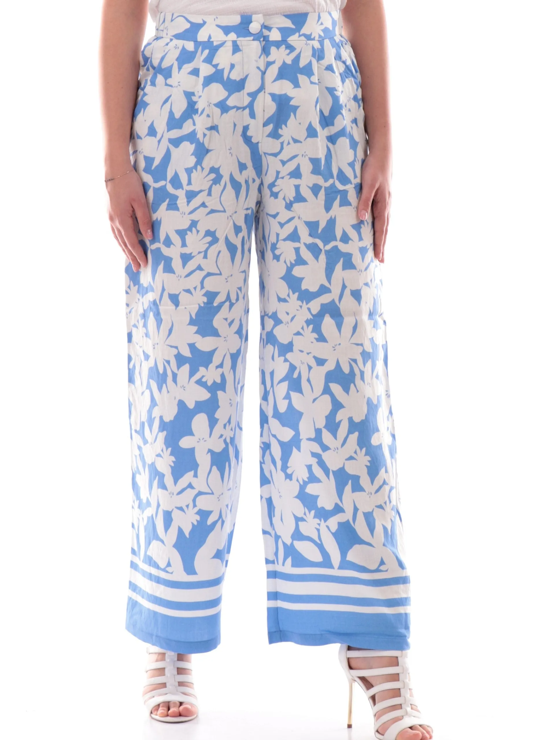 MOLLYBRACKEN Pantaloni*Pantaloni palazzo Molly Bracken blu da donna stampa floreale TL316DE