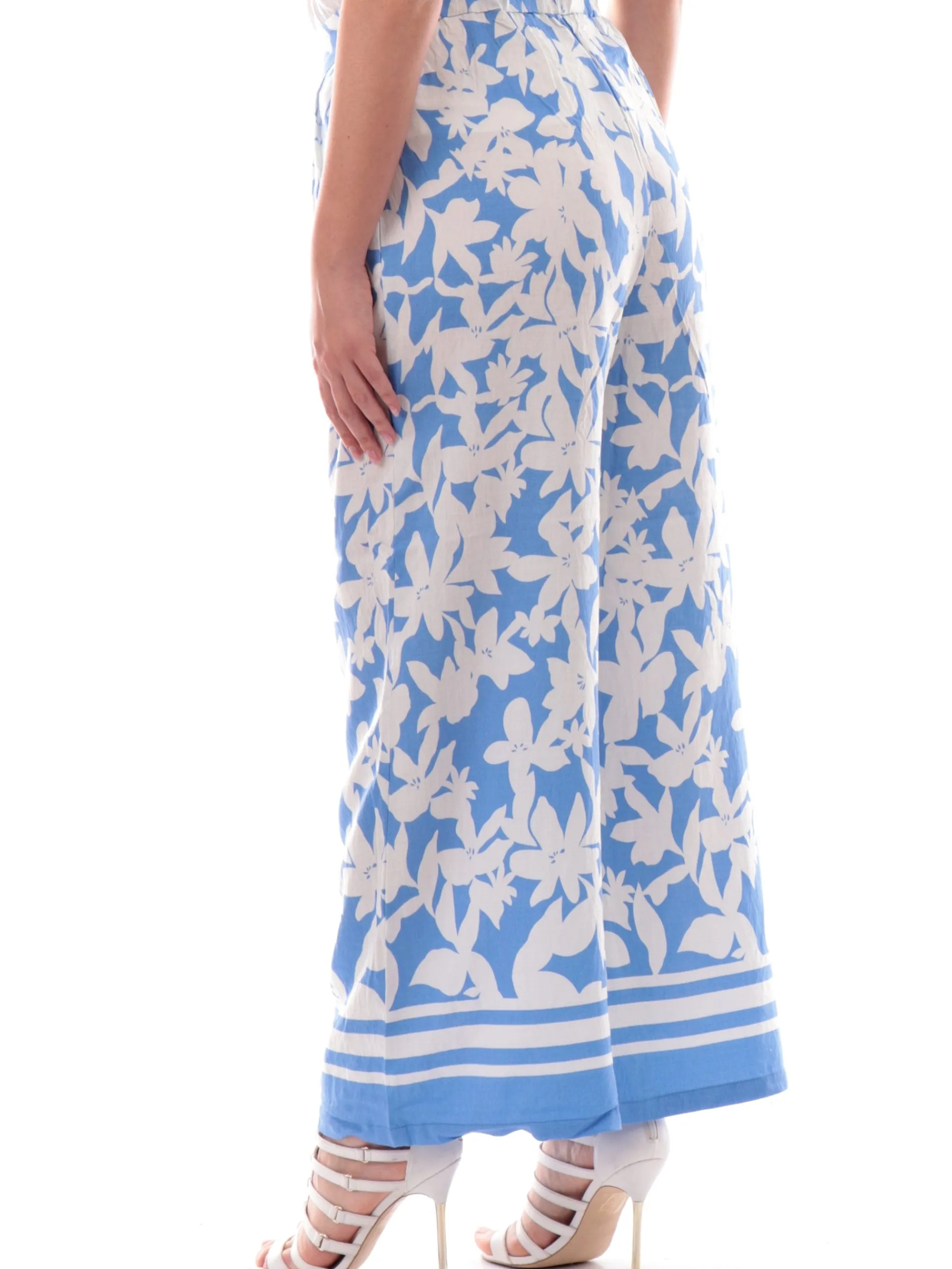 MOLLYBRACKEN Pantaloni*Pantaloni palazzo Molly Bracken blu da donna stampa floreale TL316DE