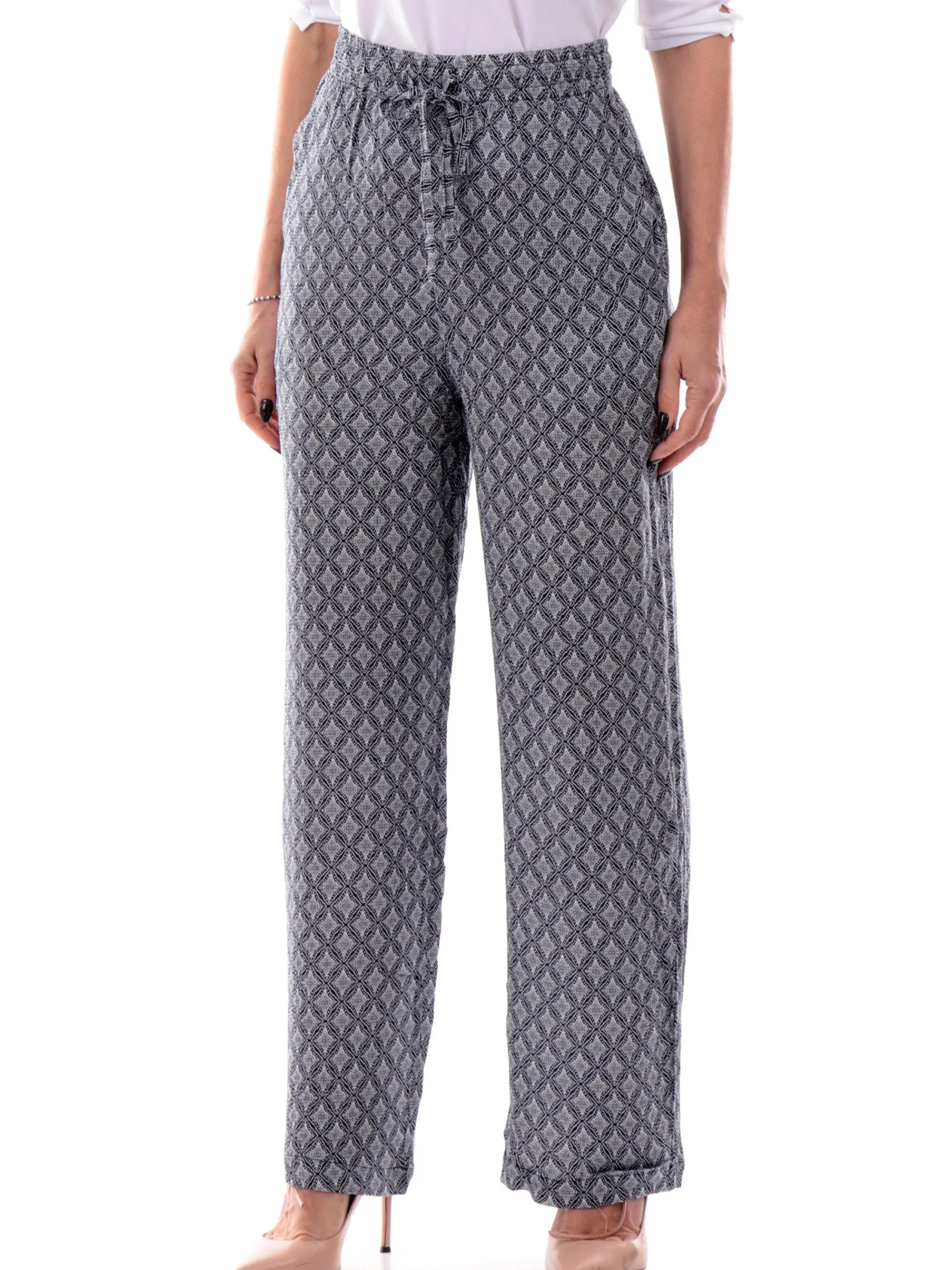 MOLLYBRACKEN Pantaloni*Pantaloni palazzo Molly Bracken blu fantasia foulard da donna LA1485DE