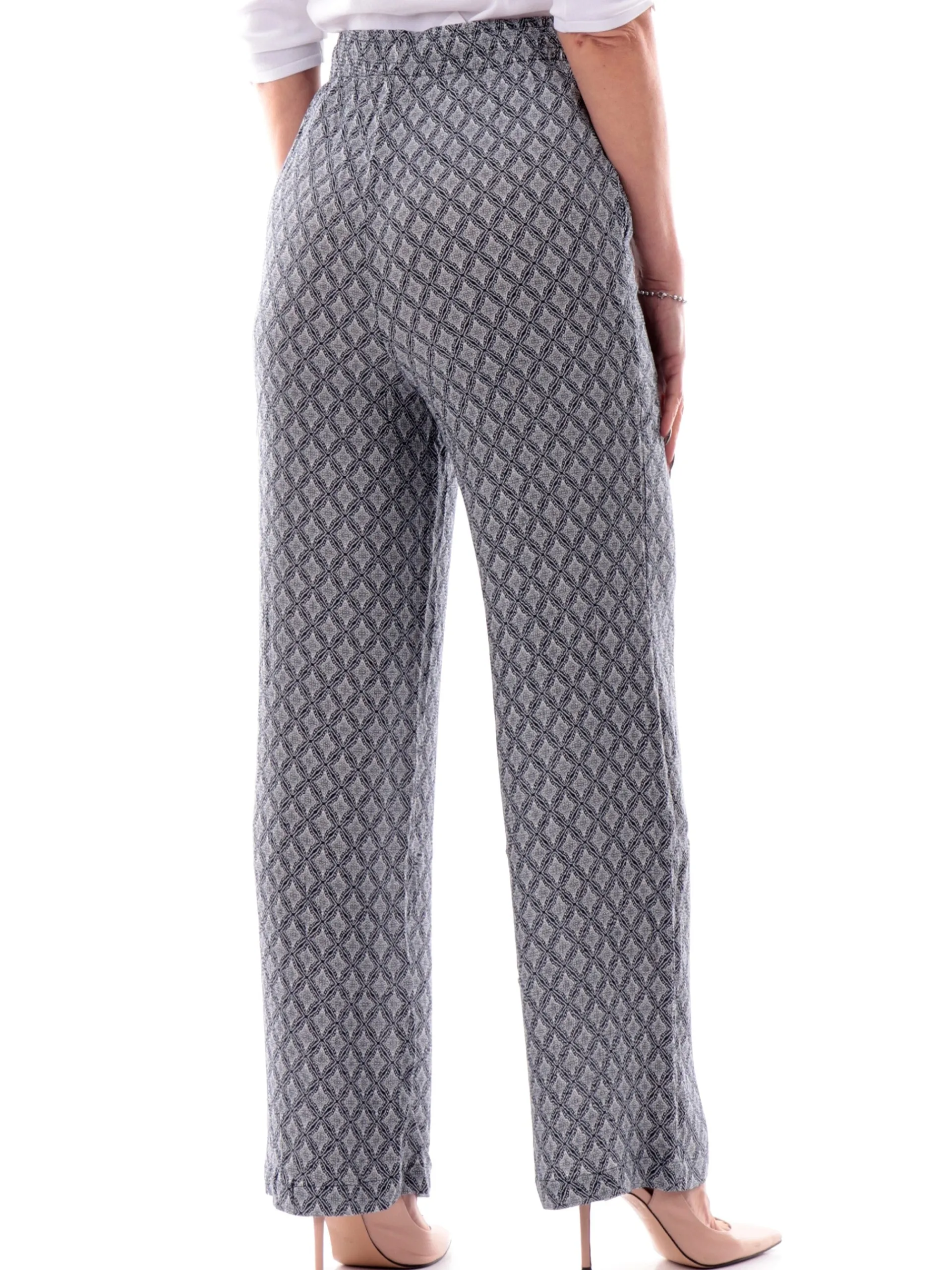 MOLLYBRACKEN Pantaloni*Pantaloni palazzo Molly Bracken blu fantasia foulard da donna LA1485DE