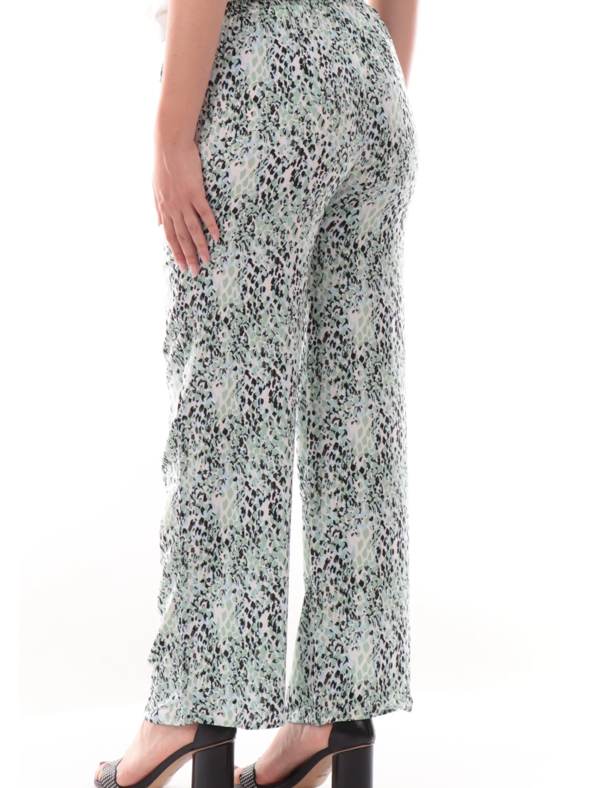 ONLY Pantaloni*Pantaloni palazzo verdi animalier da donna 15264446