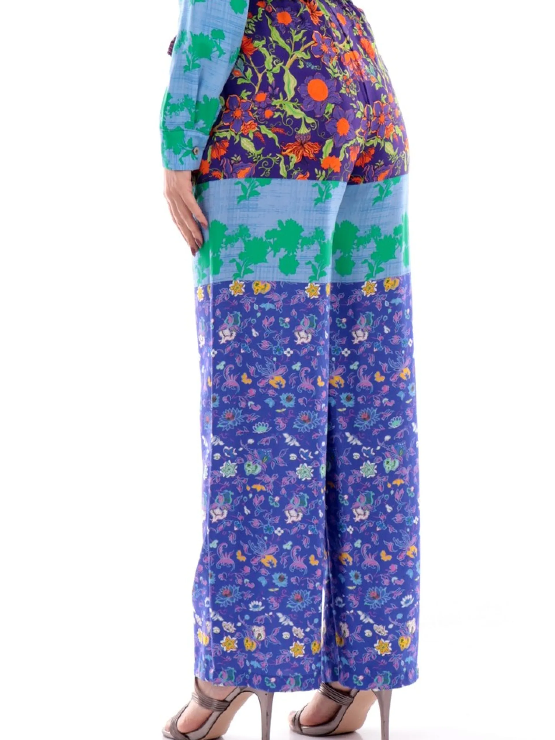 WUSIDE Pantaloni*Pantaloni palazzo Wu'Side viola da donna multifantasia 23701