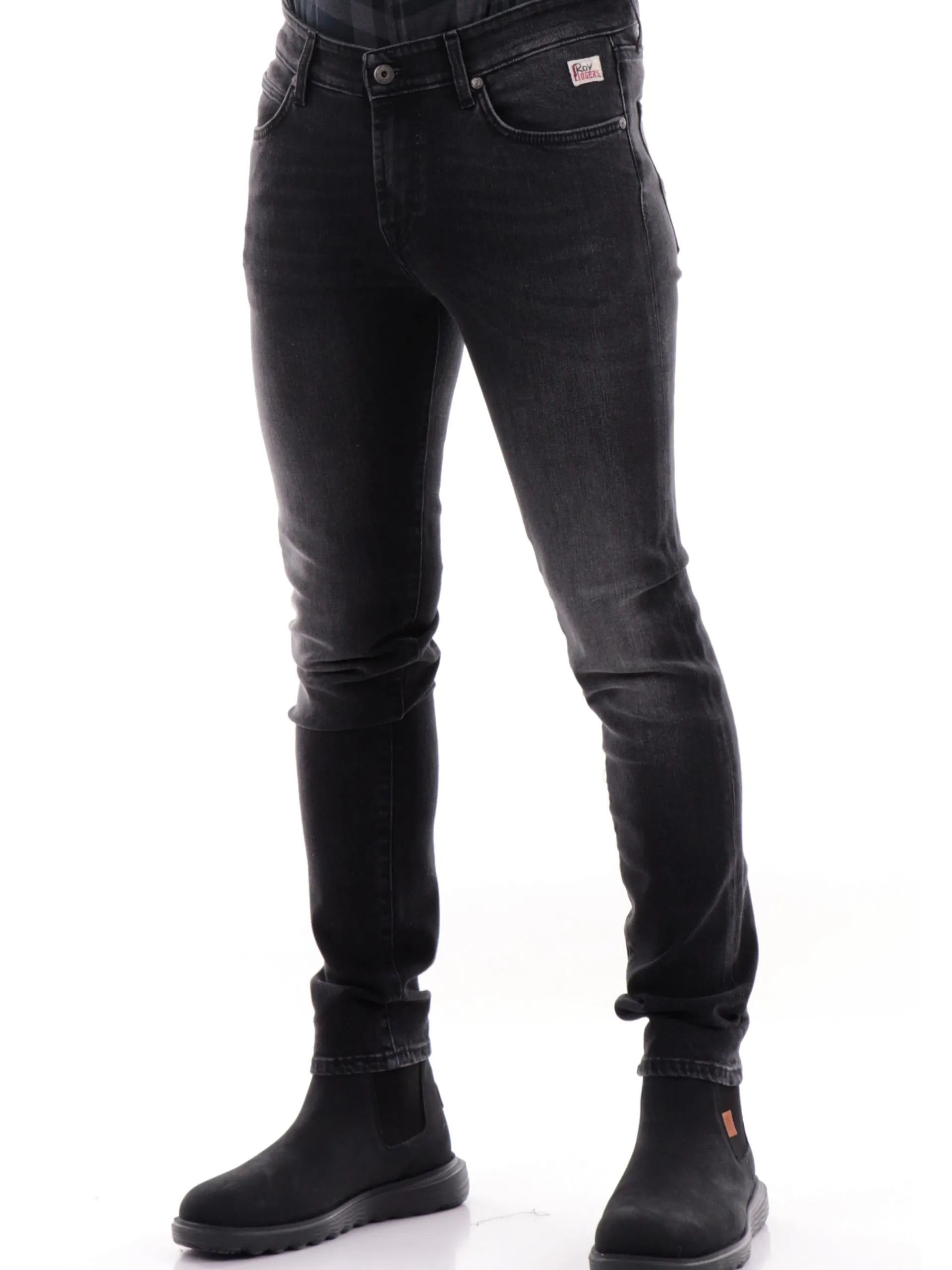 ROYROGERS Jeans*Pantaloni jeans neri usured elas Carlin RU075N08623