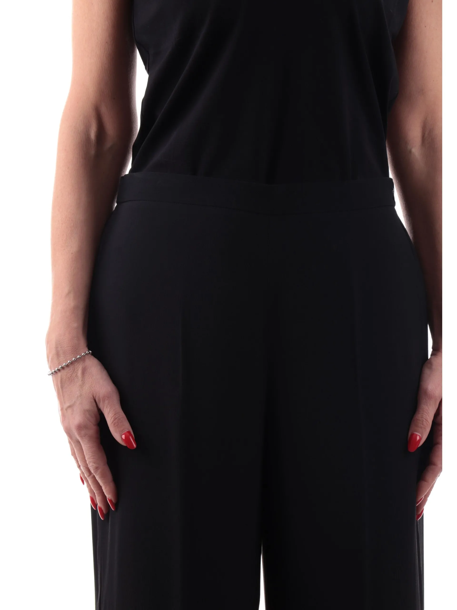 EMME MARELLA Pantaloni*Pantaloni seta neri da donna palazzo ITTICO2