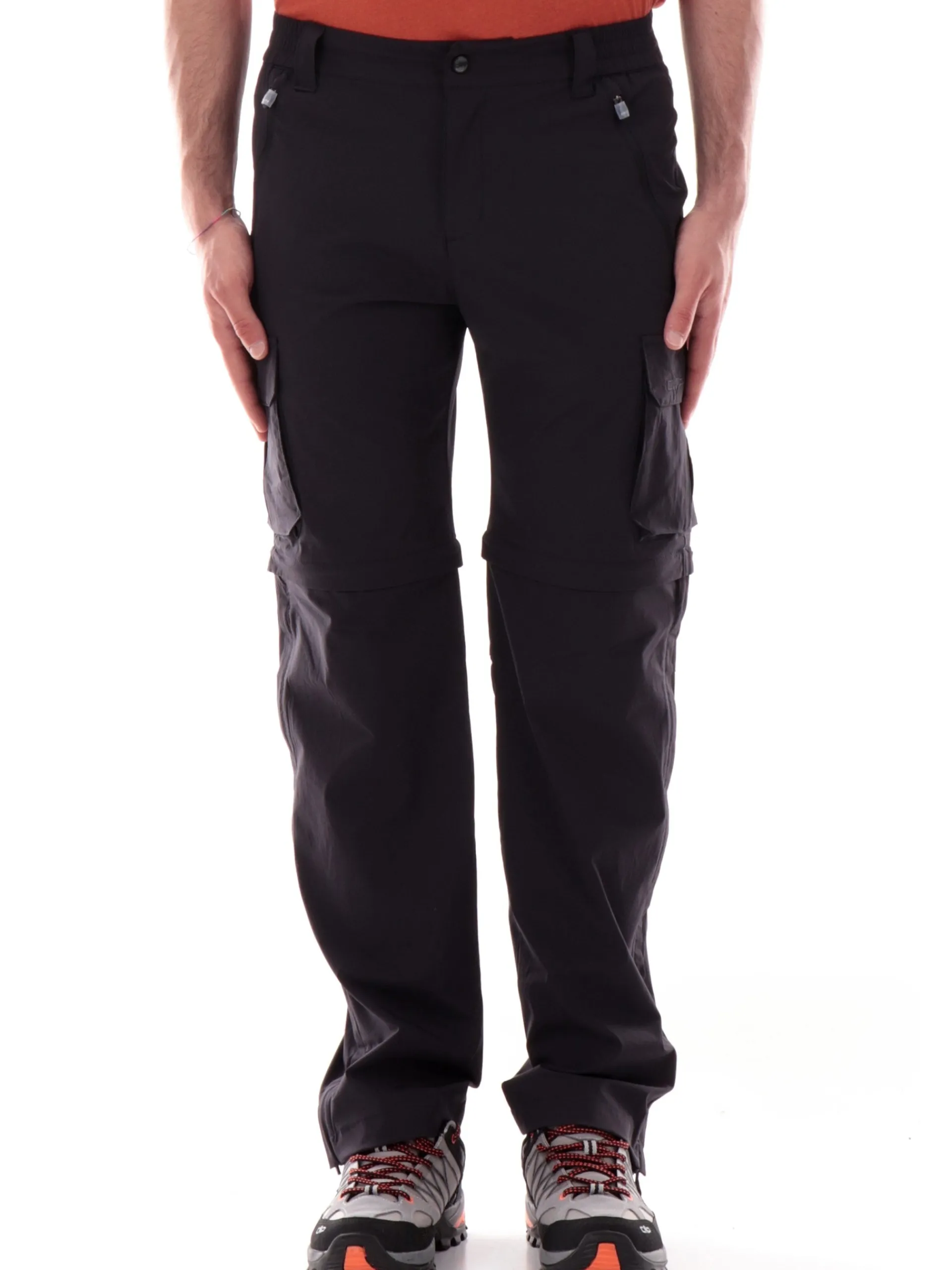 CMP Pantaloni*Pantaloni trekking neri da uomo con zip per trasformarlo in bermuda 35T5317