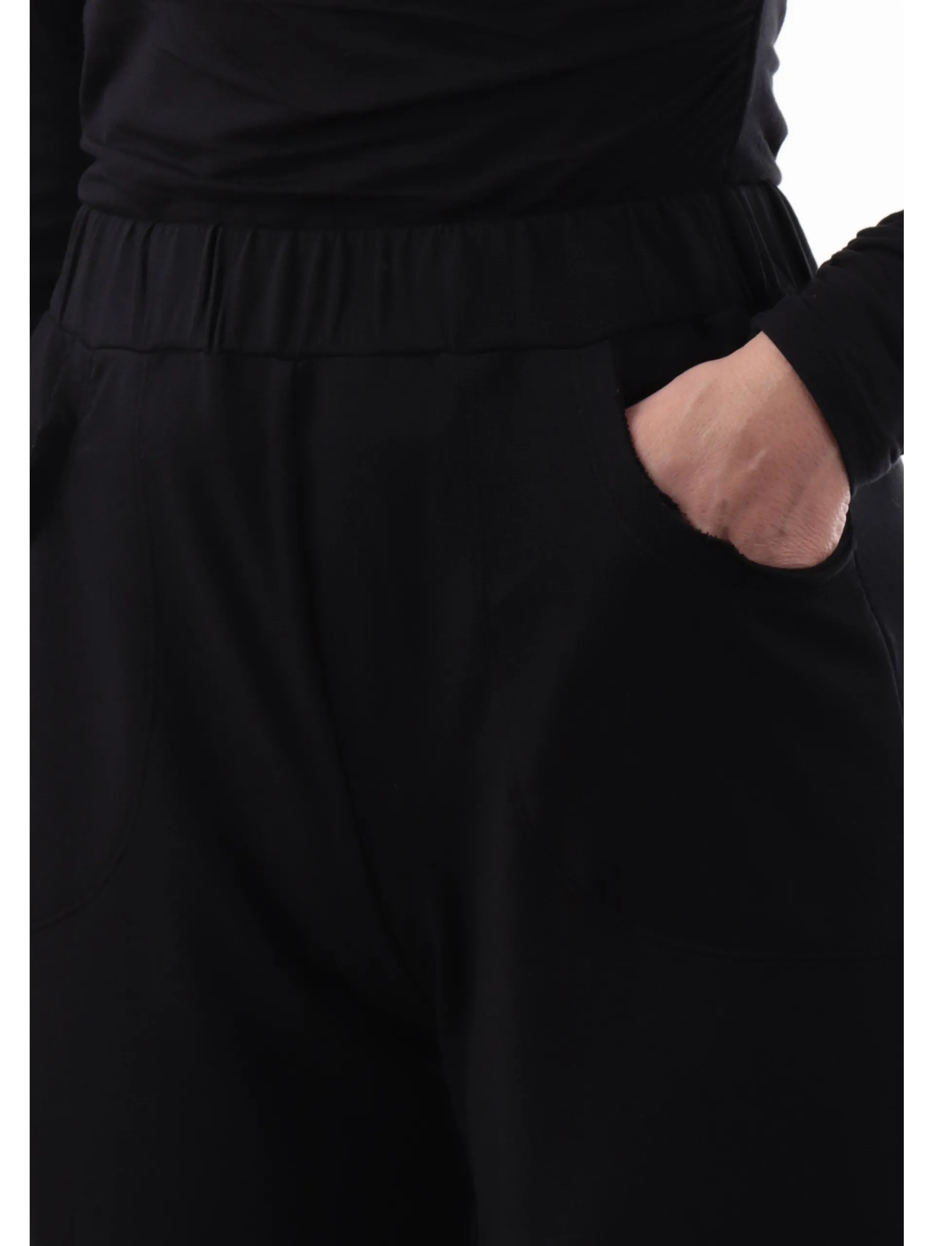 DEHA Pantaloni*Pantaloni tuta neri da donna in felpa A00557