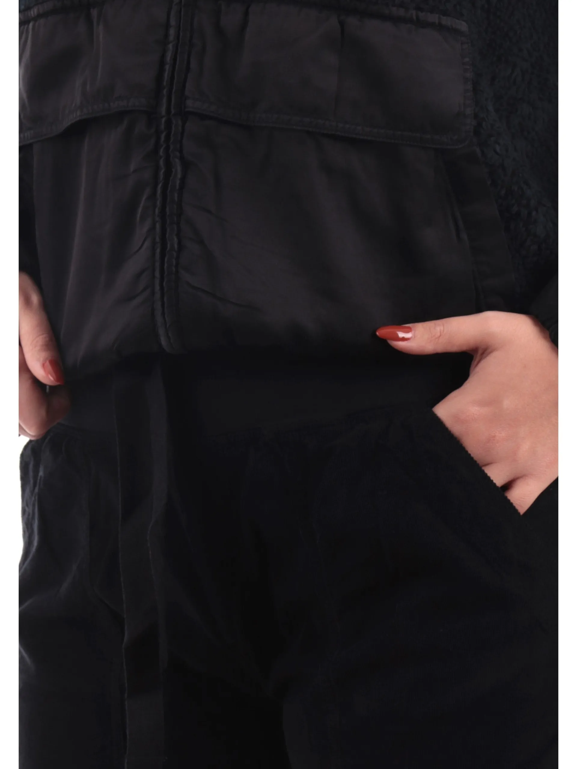 DEHA Pantaloni*Pantaloni tuta neri da donna in velluto A00585