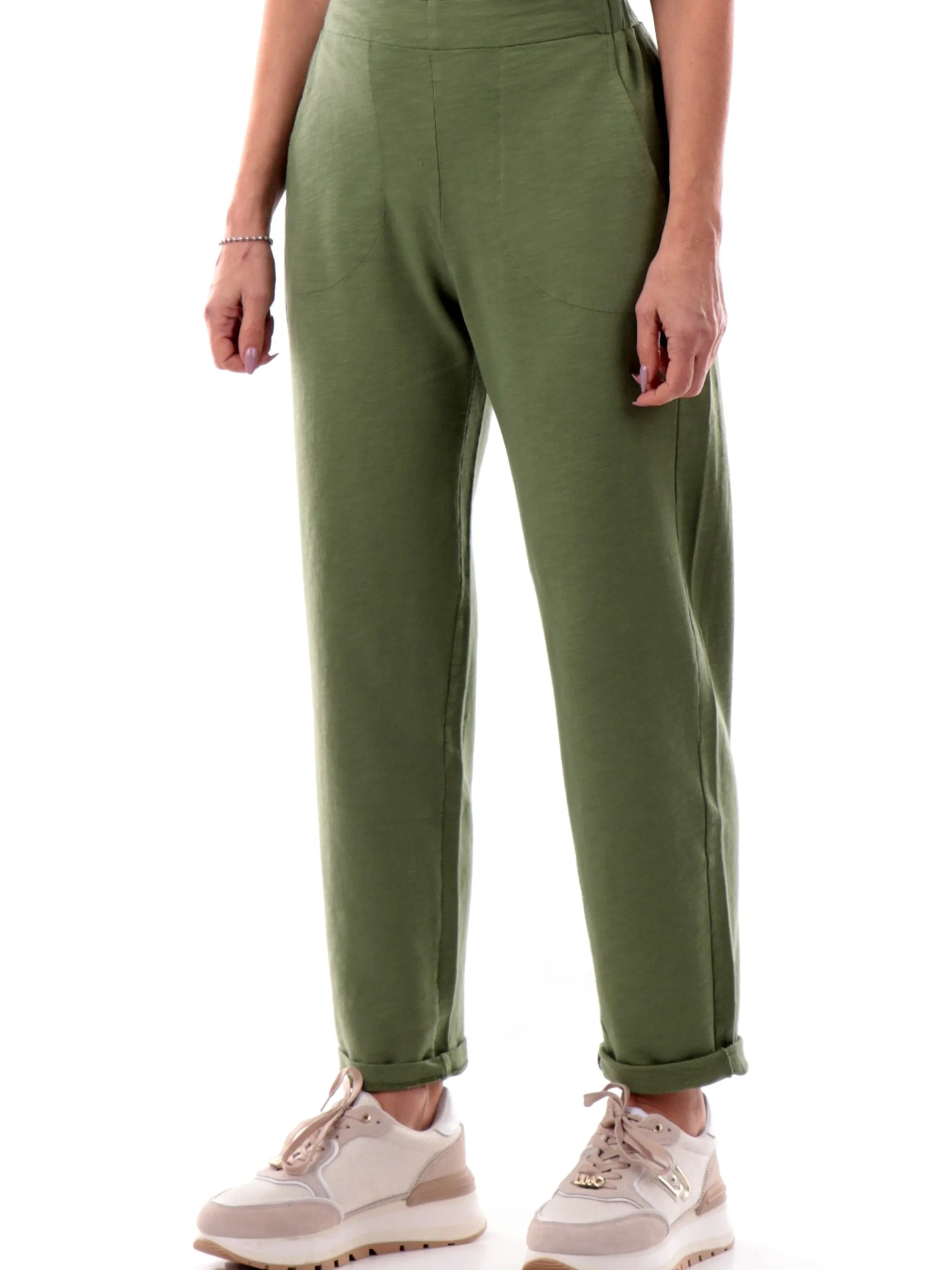DEHA Pantaloni*Pantaloni tuta verdi da donna Dritto D22338
