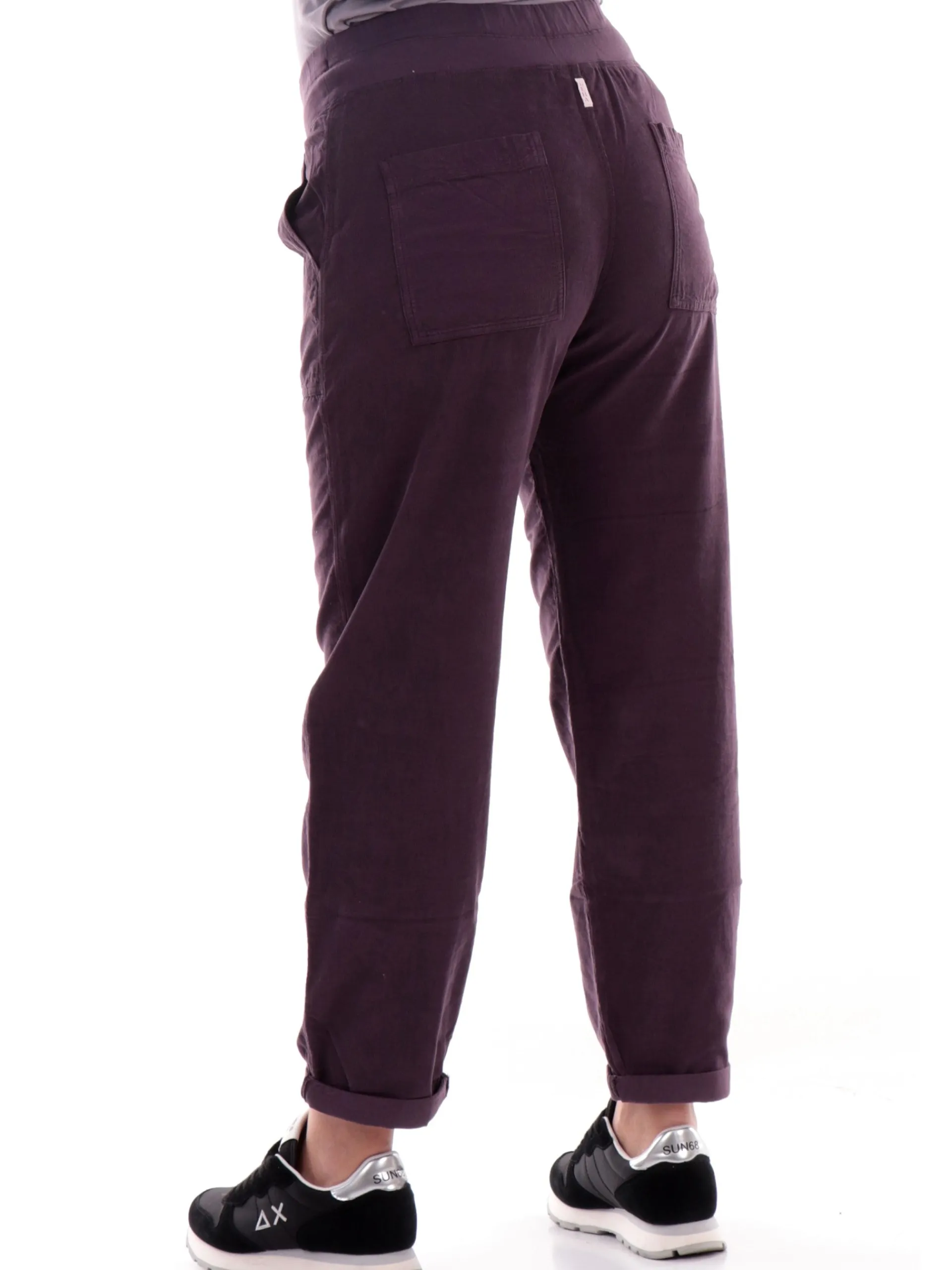 DEHA Pantaloni*Pantaloni tuta viola da donna in velluto A00585