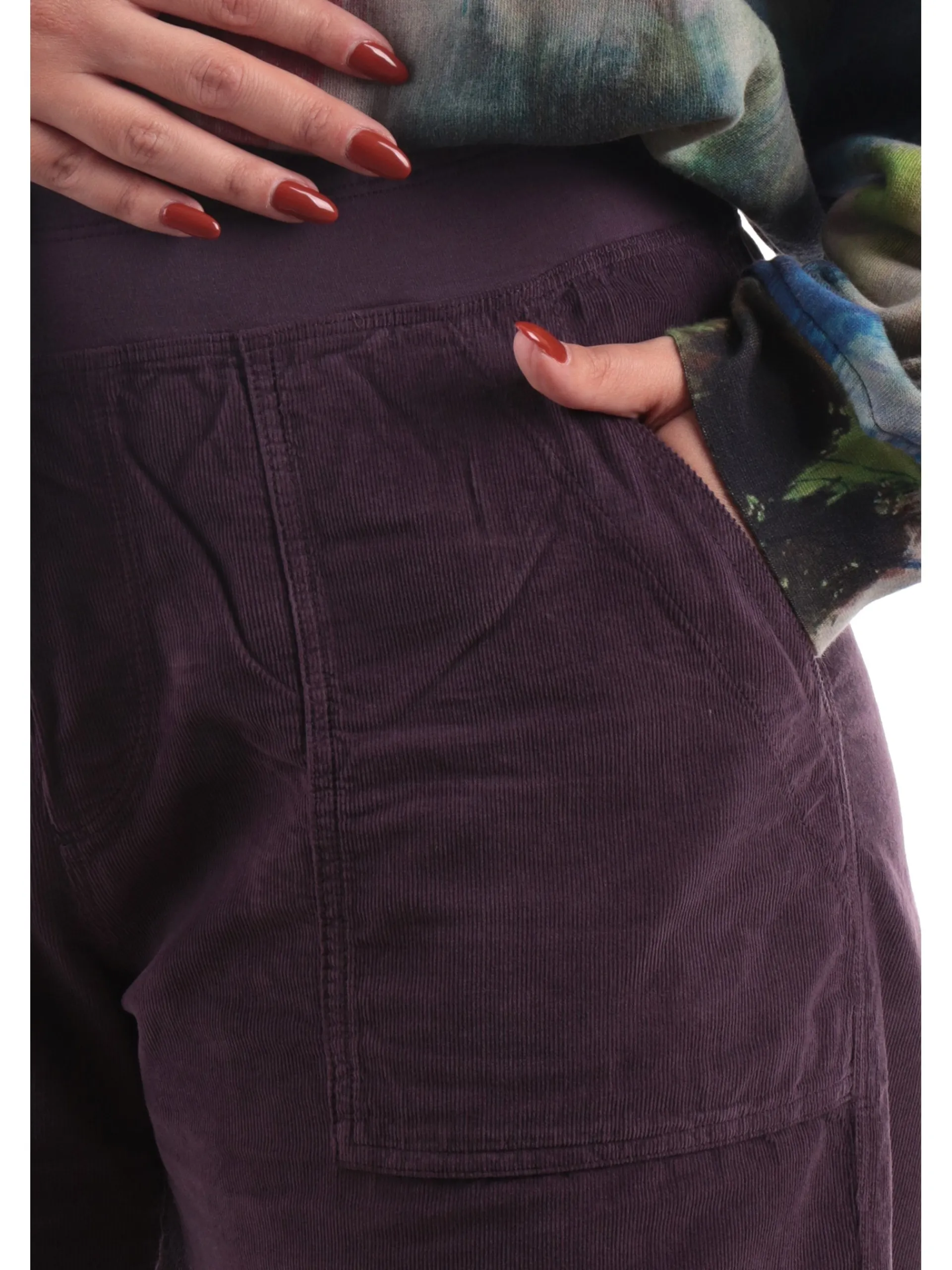 DEHA Pantaloni*Pantaloni tuta viola da donna in velluto A00585