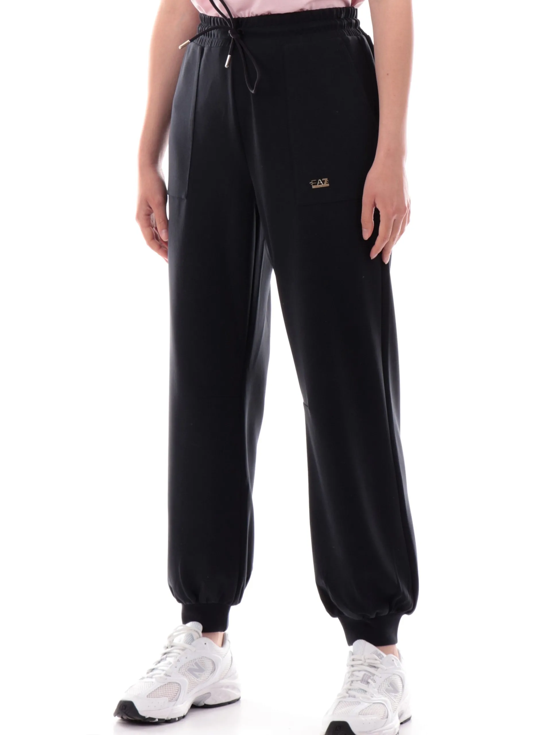 EMPORIO ARMANI 7 Pantaloni*Pantaloni tuta Emporio Armani EA7 neri da donna logo EA7 oro 7W000193AF12643 UC001