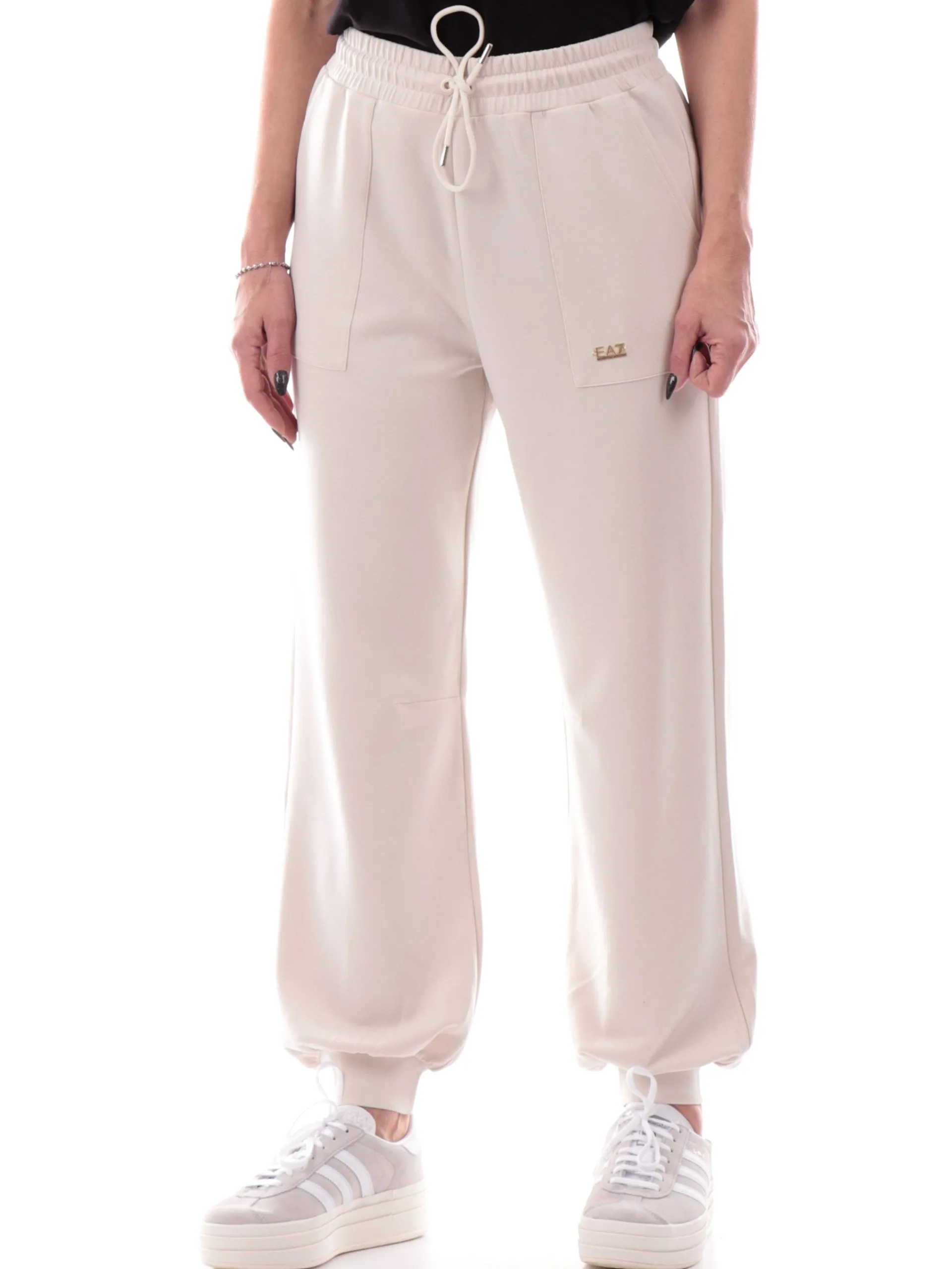 EMPORIO ARMANI 7 Pantaloni*Pantaloni tuta Emporio Armani EA7 beige da donna logo EA7 oro 7W000193AF12643 U1112