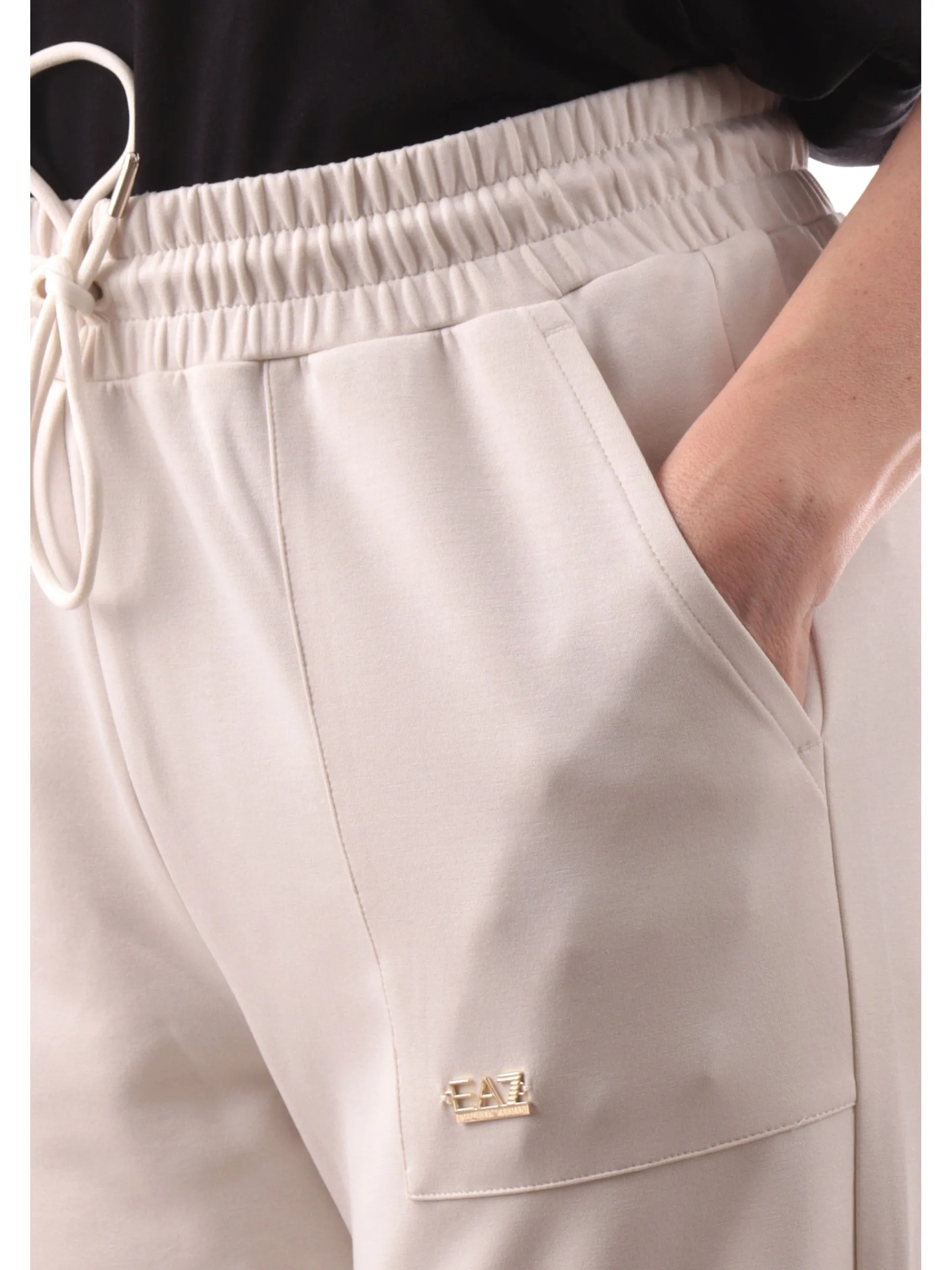 EMPORIO ARMANI 7 Pantaloni*Pantaloni tuta Emporio Armani EA7 beige da donna logo EA7 oro 7W000193AF12643 U1112