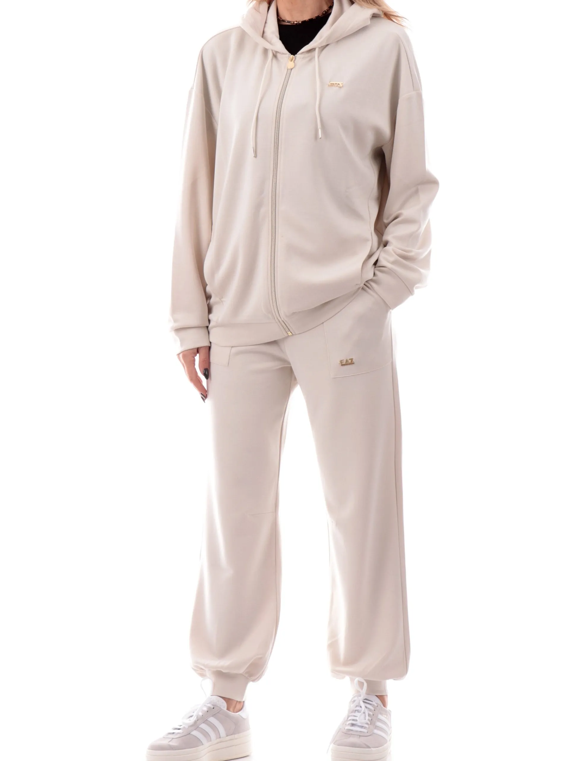 EMPORIO ARMANI 7 Pantaloni*Pantaloni tuta Emporio Armani EA7 beige da donna logo EA7 oro 7W000193AF12643 U1112