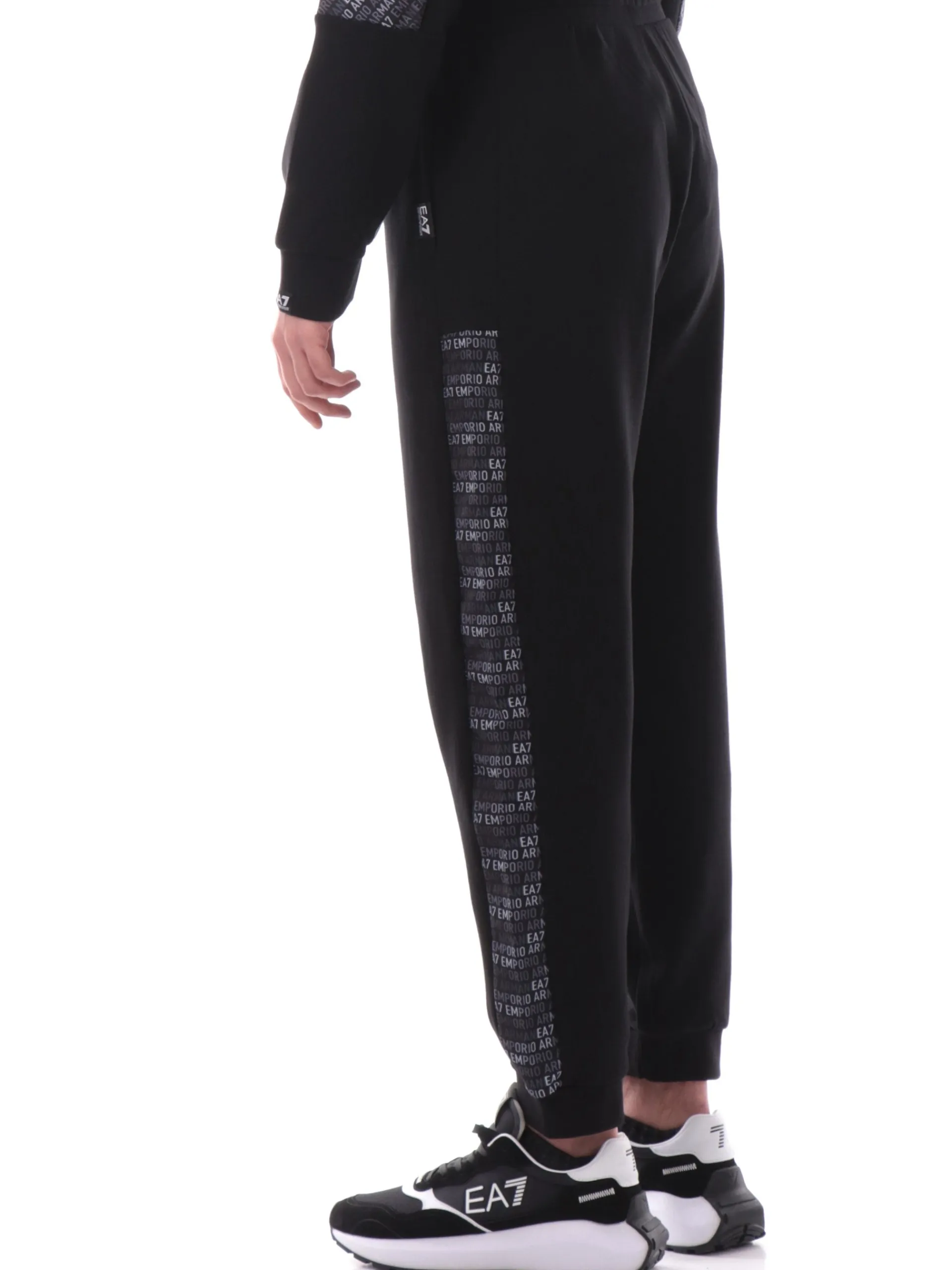 EMPORIO ARMANI 7 Pantaloni*Pantaloni tuta Emporio Armani EA7 neri da uomo bande logate 7M000216AF12660