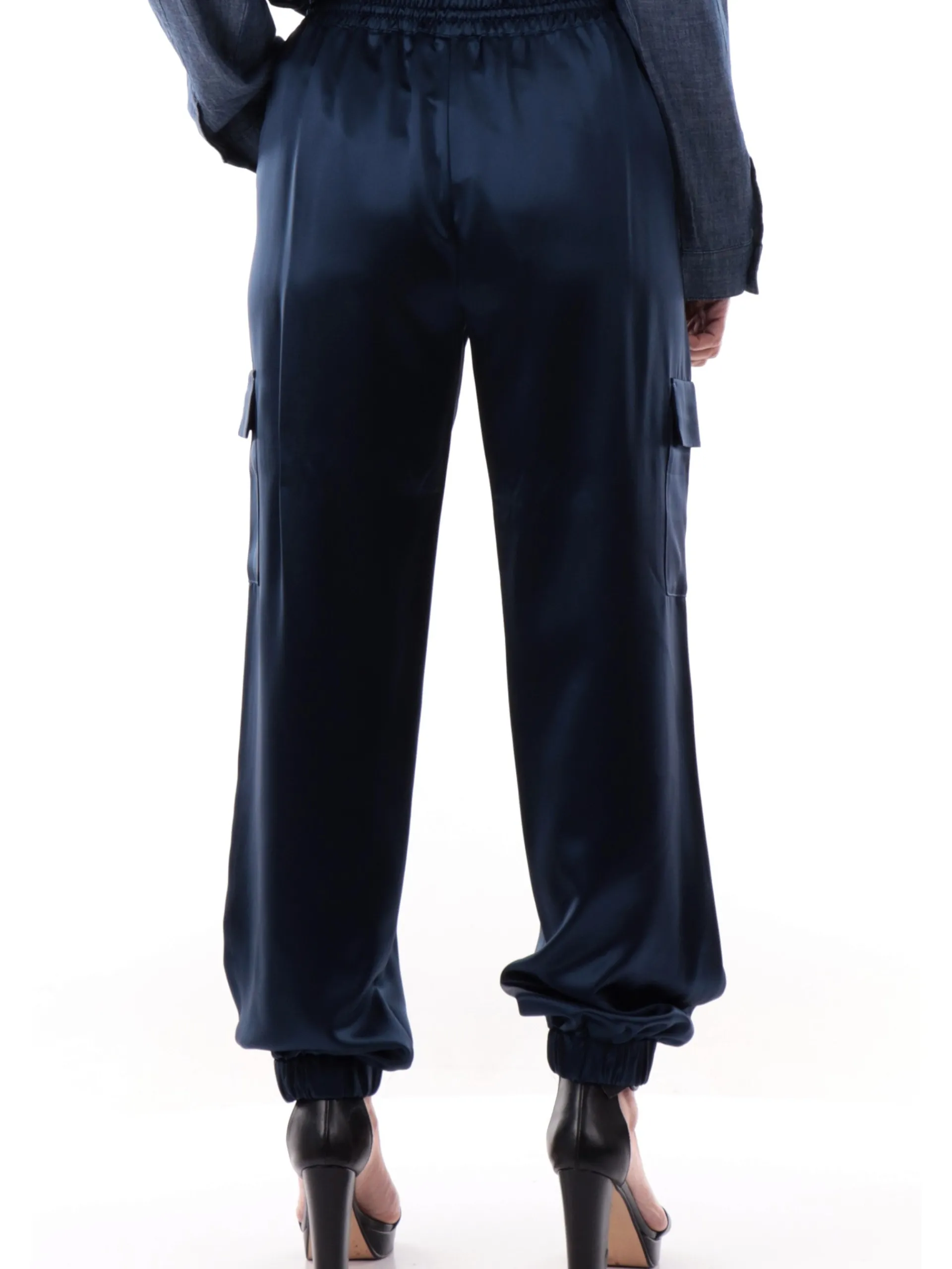 GUESS Pantaloni*Pantaloni tuta blu da donna New Marzia Gathered W5GB08WG7C0