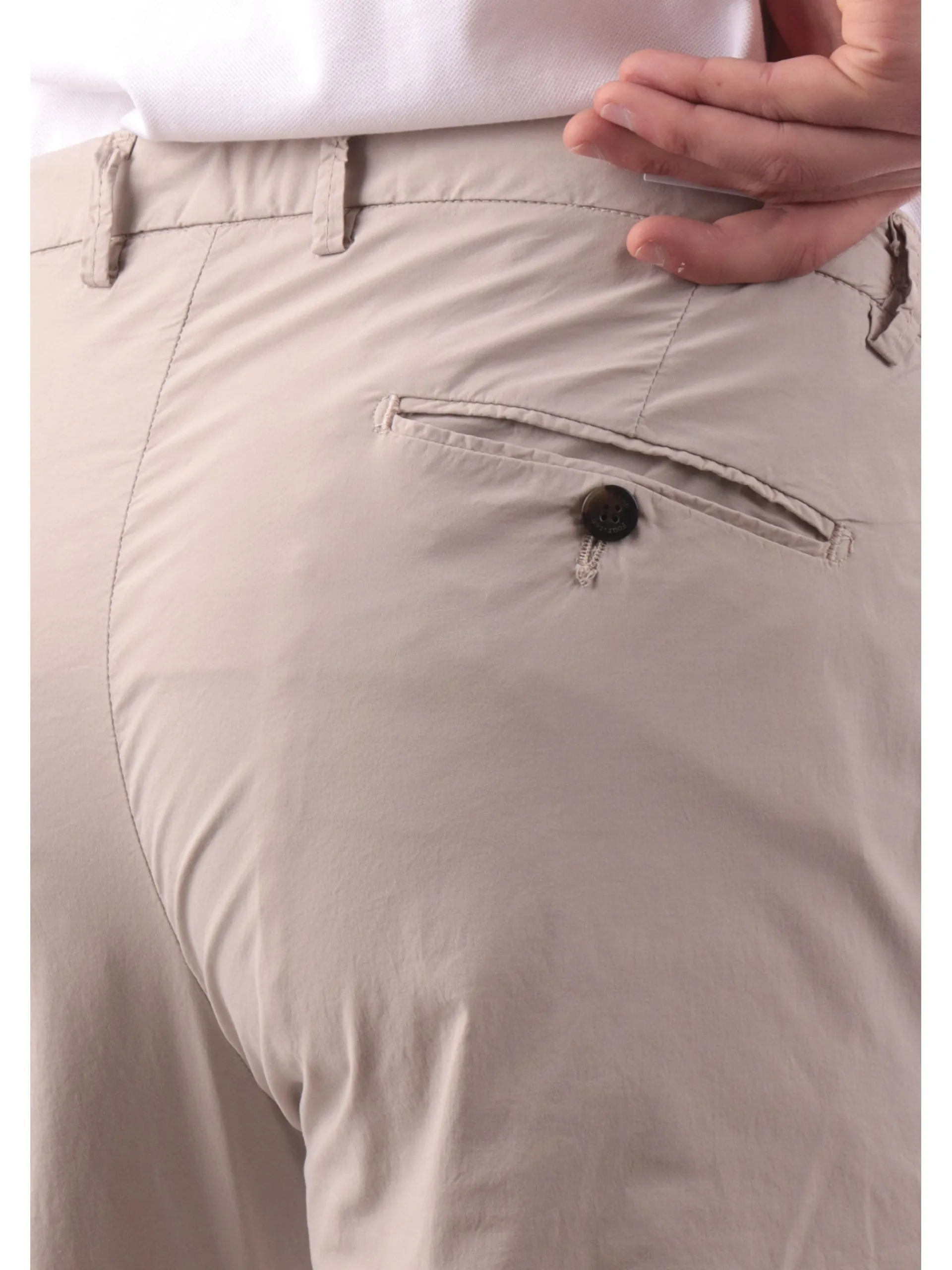 FOUR.TEN Pantaloni*Pantaloni Uomo chino beige con elastico e tasche Popeline cotone 12501023
