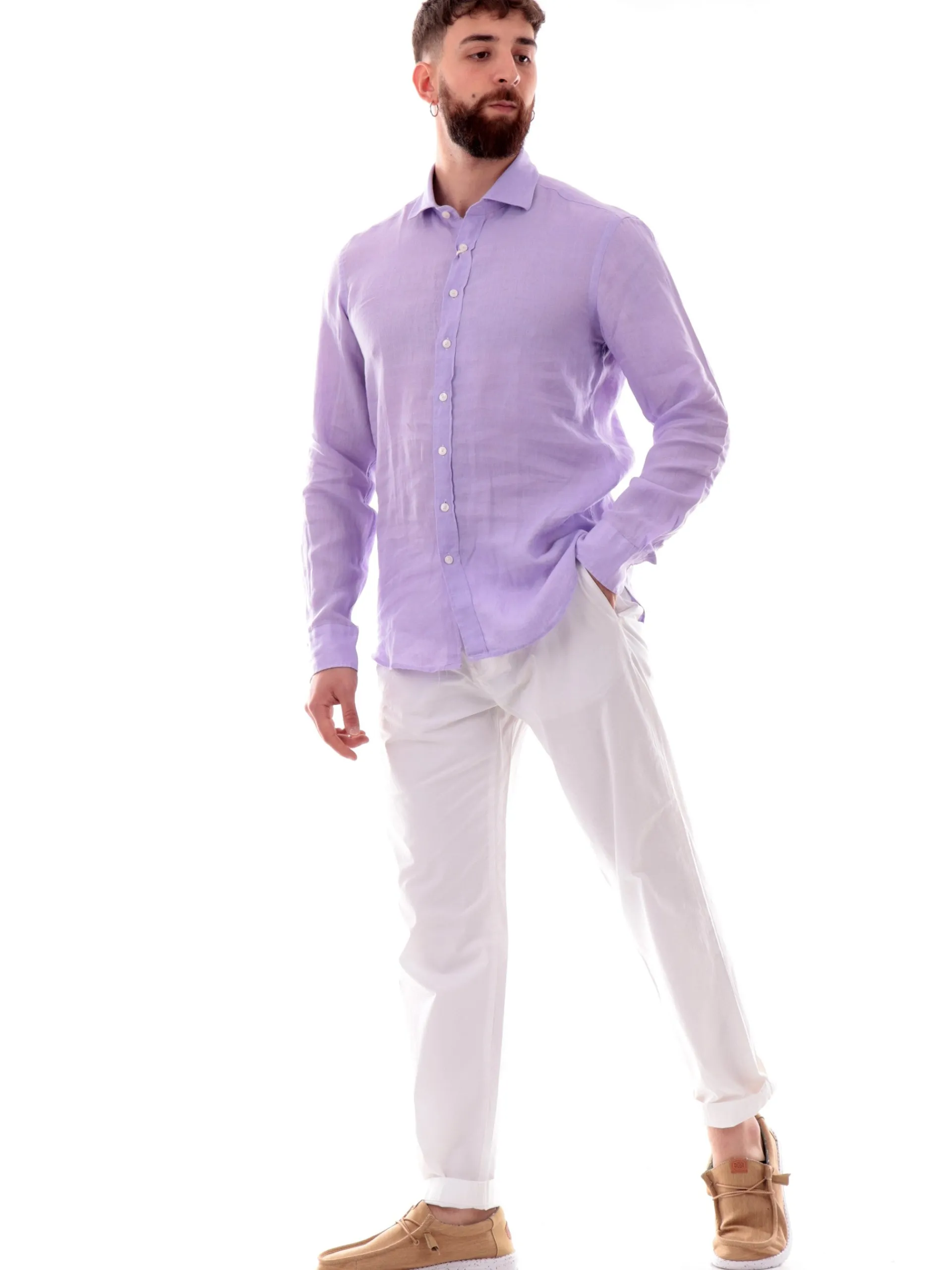 MANIFATTURA BORGHESE Pantaloni*Pantaloni uomo Chino bianchi in cotone 5SPA2111CO033M BIANCO
