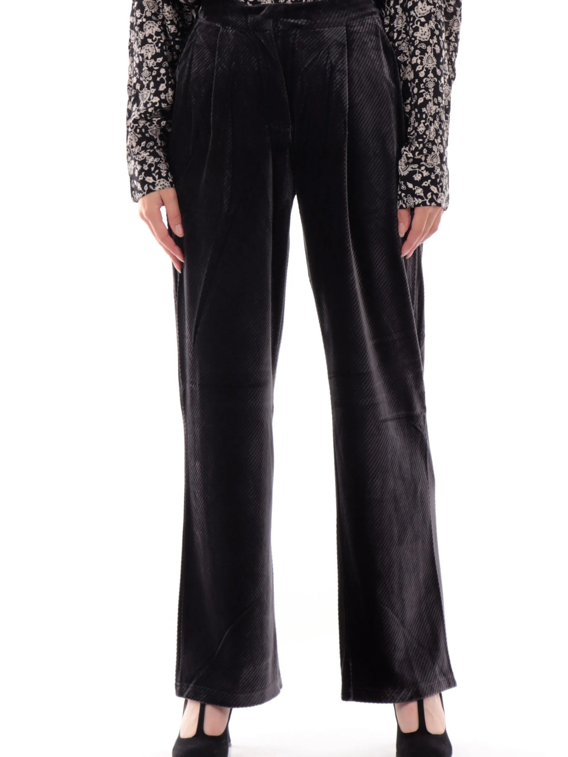 MOLLYBRACKEN Pantaloni*Pantaloni velluto Molly Bracken grigi da donna rigati T1695ACHDK